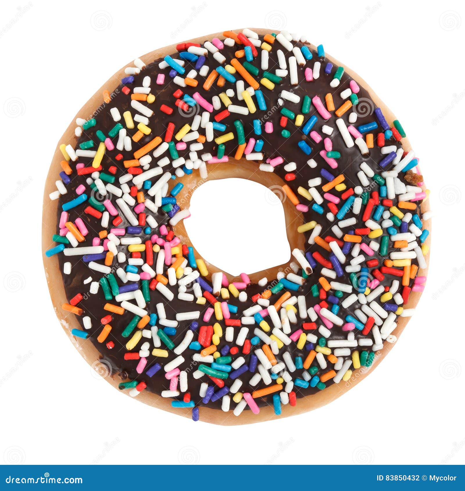 Donut In Sprinkles Isolated On White Background RoyaltyFree Stock