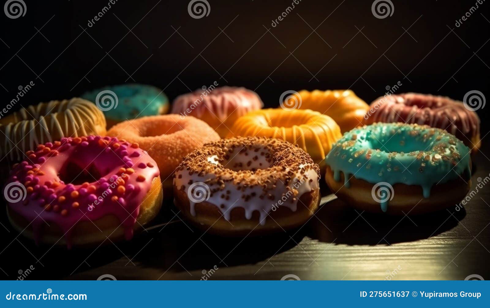 Donut Stack, a Gourmet Indulgence Generated by AI Stock Image Image