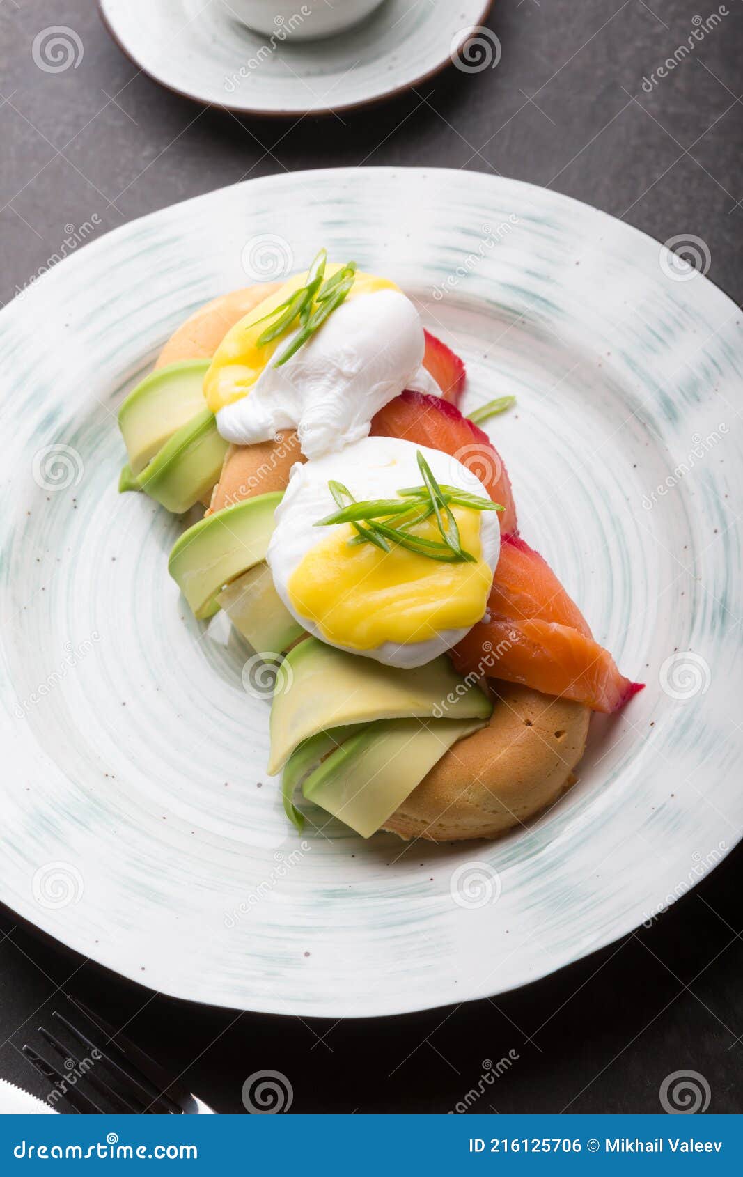 Donuts with Avocado, Salmon and Fried Eggs Stock Photo Image of donut