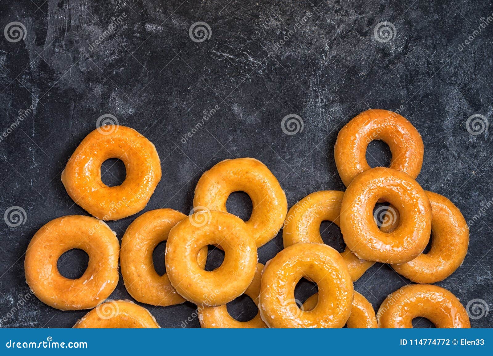 Donuts on a Black Cement Background Stock Photo Image of donuts
