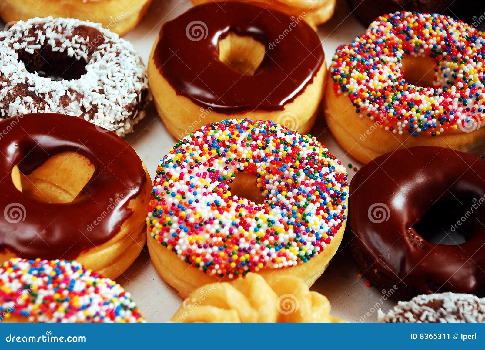 Donuts with Icing and Sprinkles Stock Image Image of calories, sweet