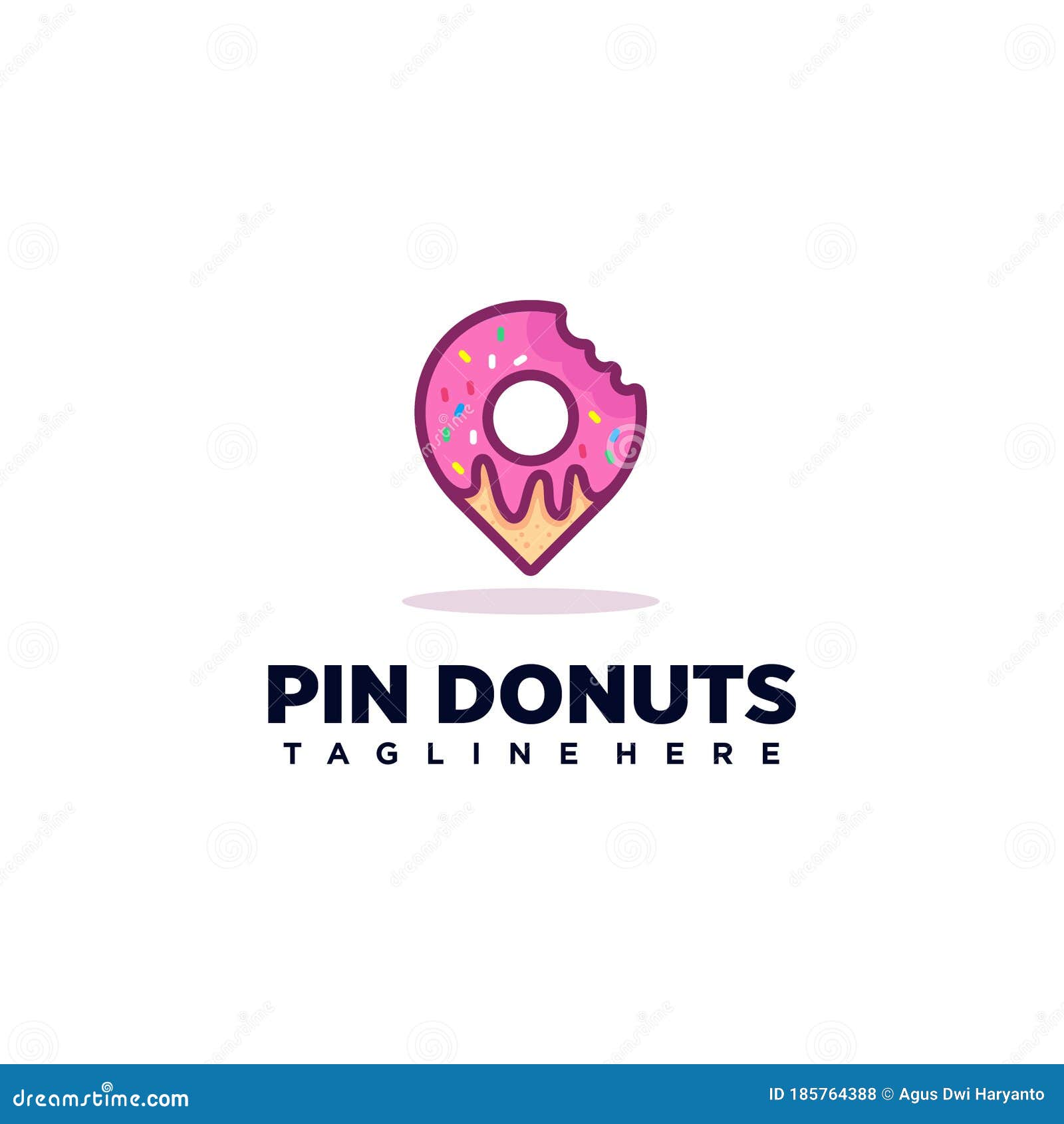 Donuts Logo Design Inspiration Pin Creative Icon Stock Vector Illustration Of Abstract Bakery