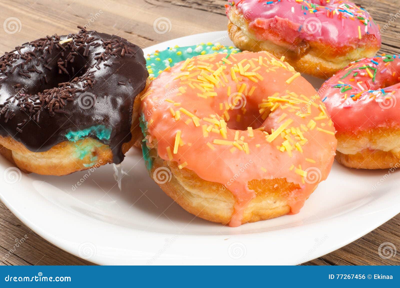 Donuts Round Fried In Fat Patty A Small Fried Cake Of Sweetene Stock