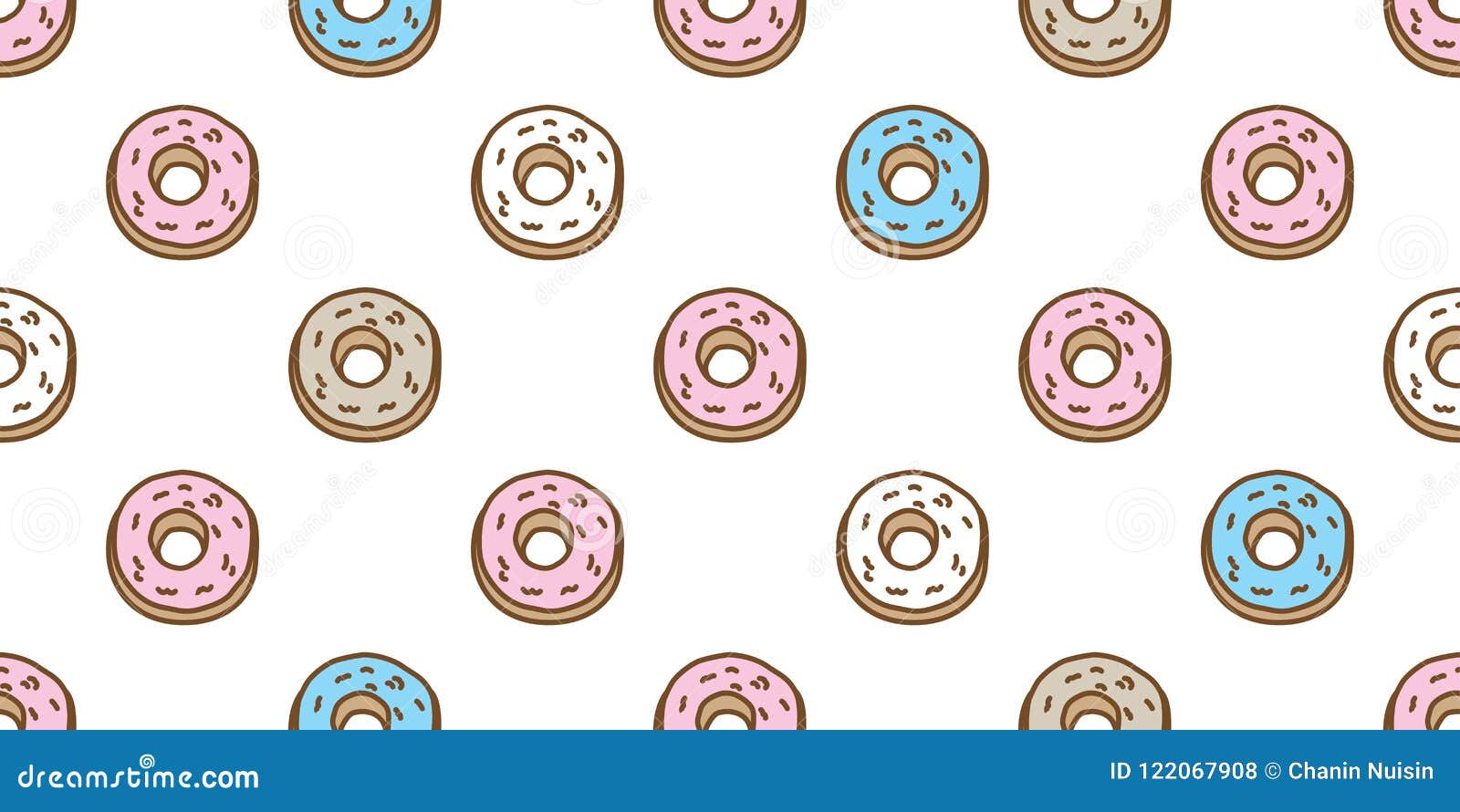 Donuts Seamless Pattern Vector Cake Isolated Background Wallpaper Doodle  Stock Illustration - Illustration of character, drawn: 122067908