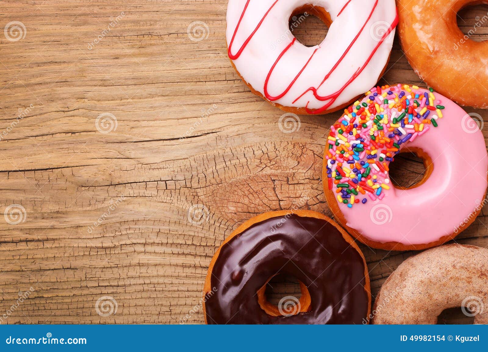 donuts on wooden background