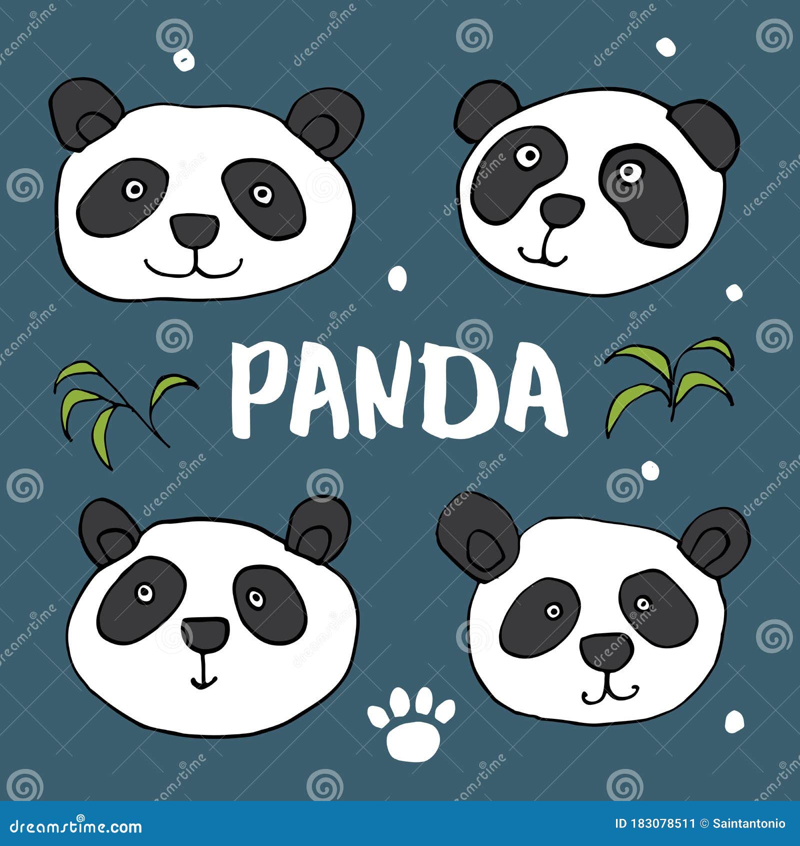 Baixar Vetor De Desenho De Padrão De Urso Panda Fofo