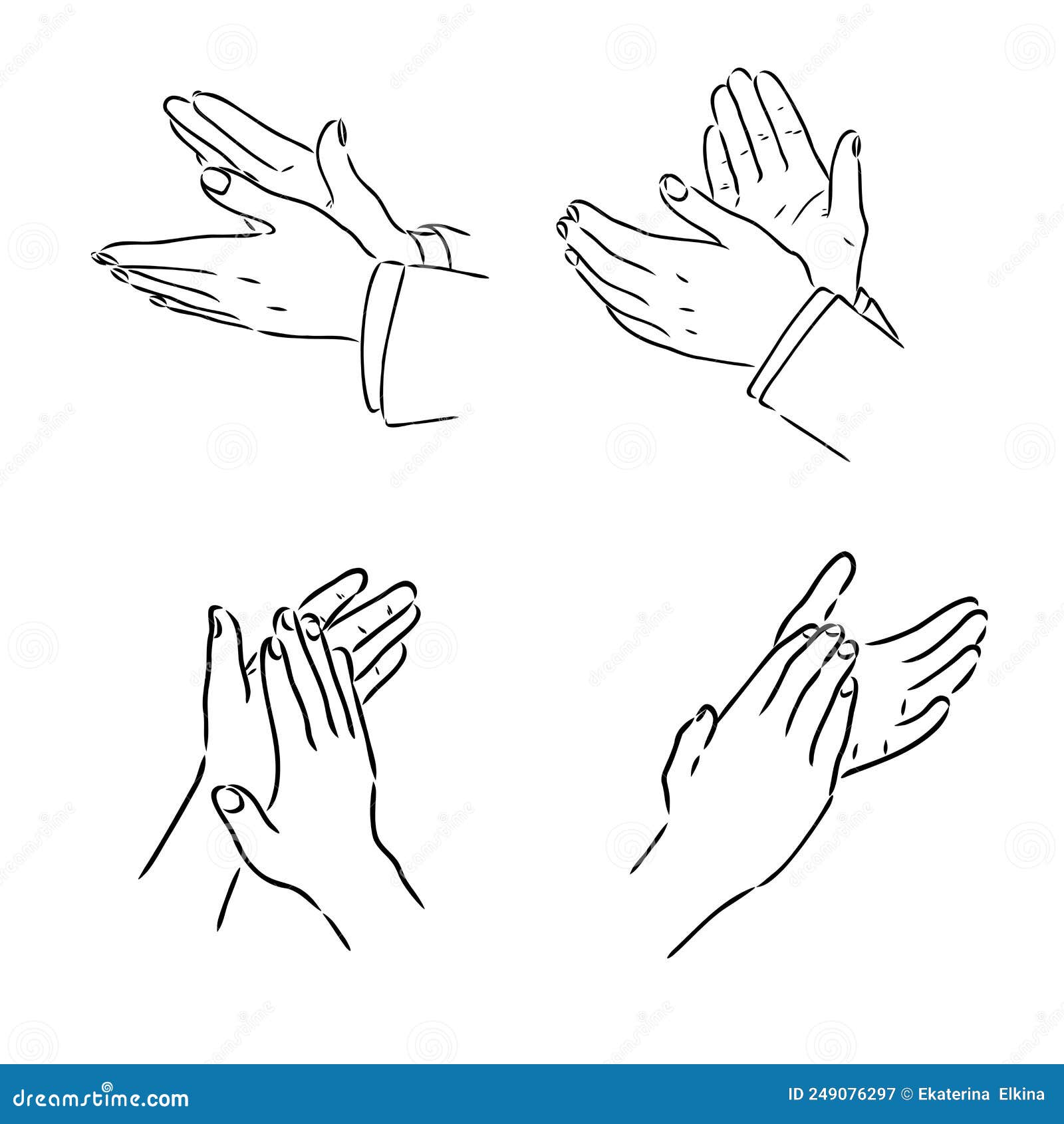 Continuous line drawing. Clapping hands with applause. Vector illustration  Stock Vector | Adobe Stock