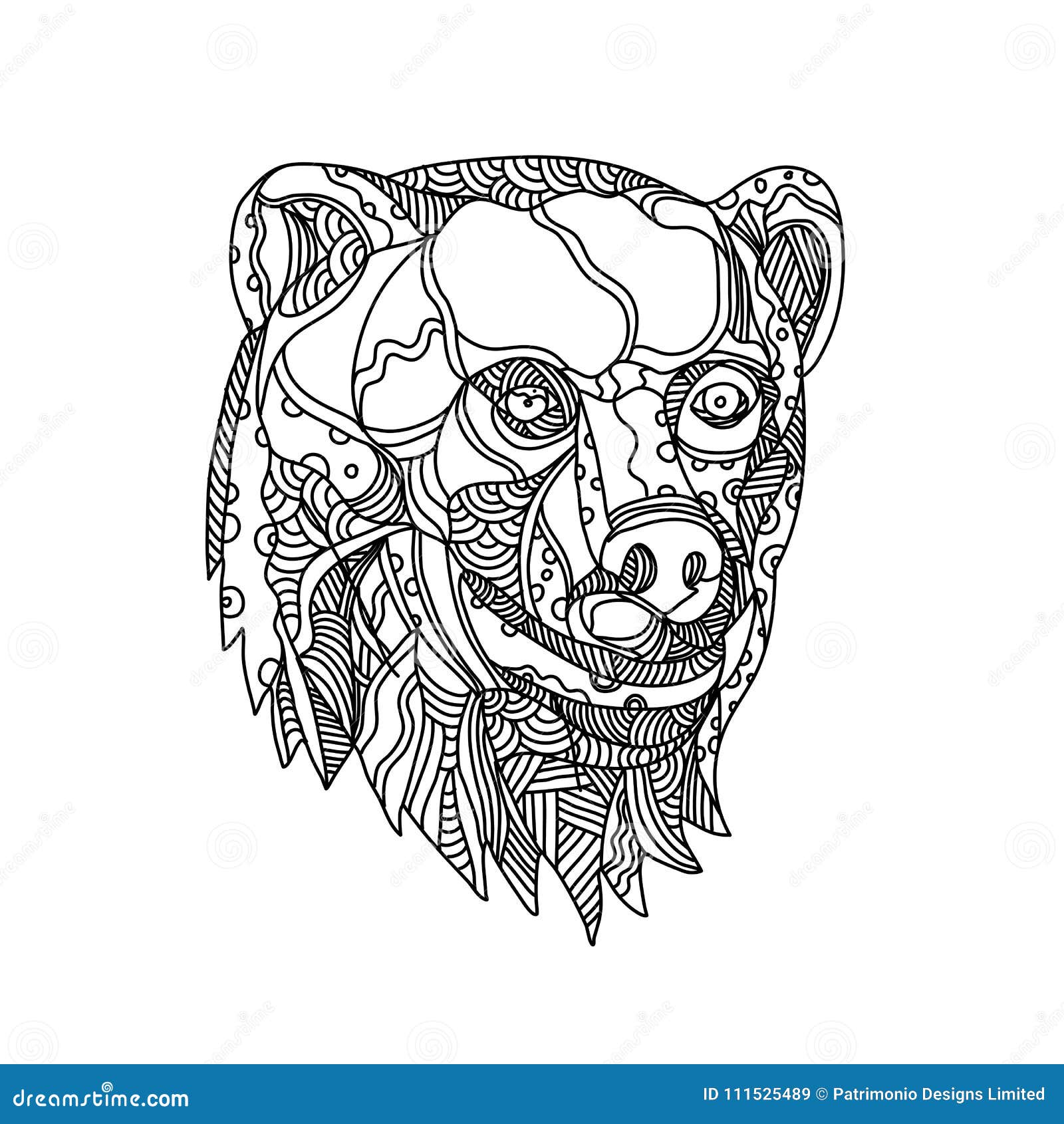 brown bear head doodle