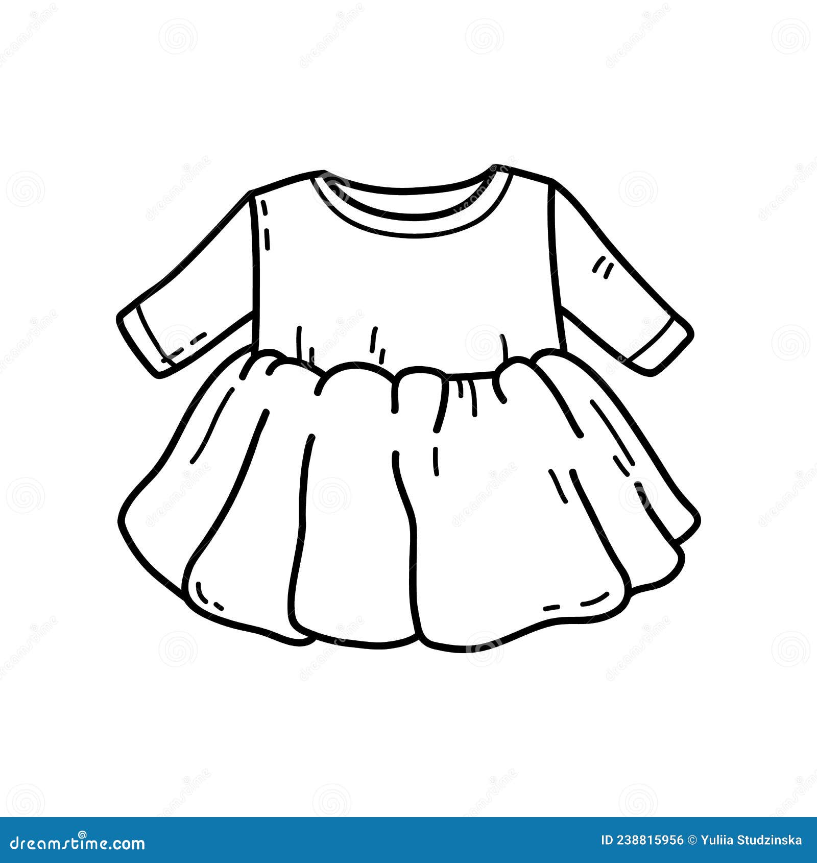 Doodle baby girl dress stock vector. Illustration of newborn - 238815956