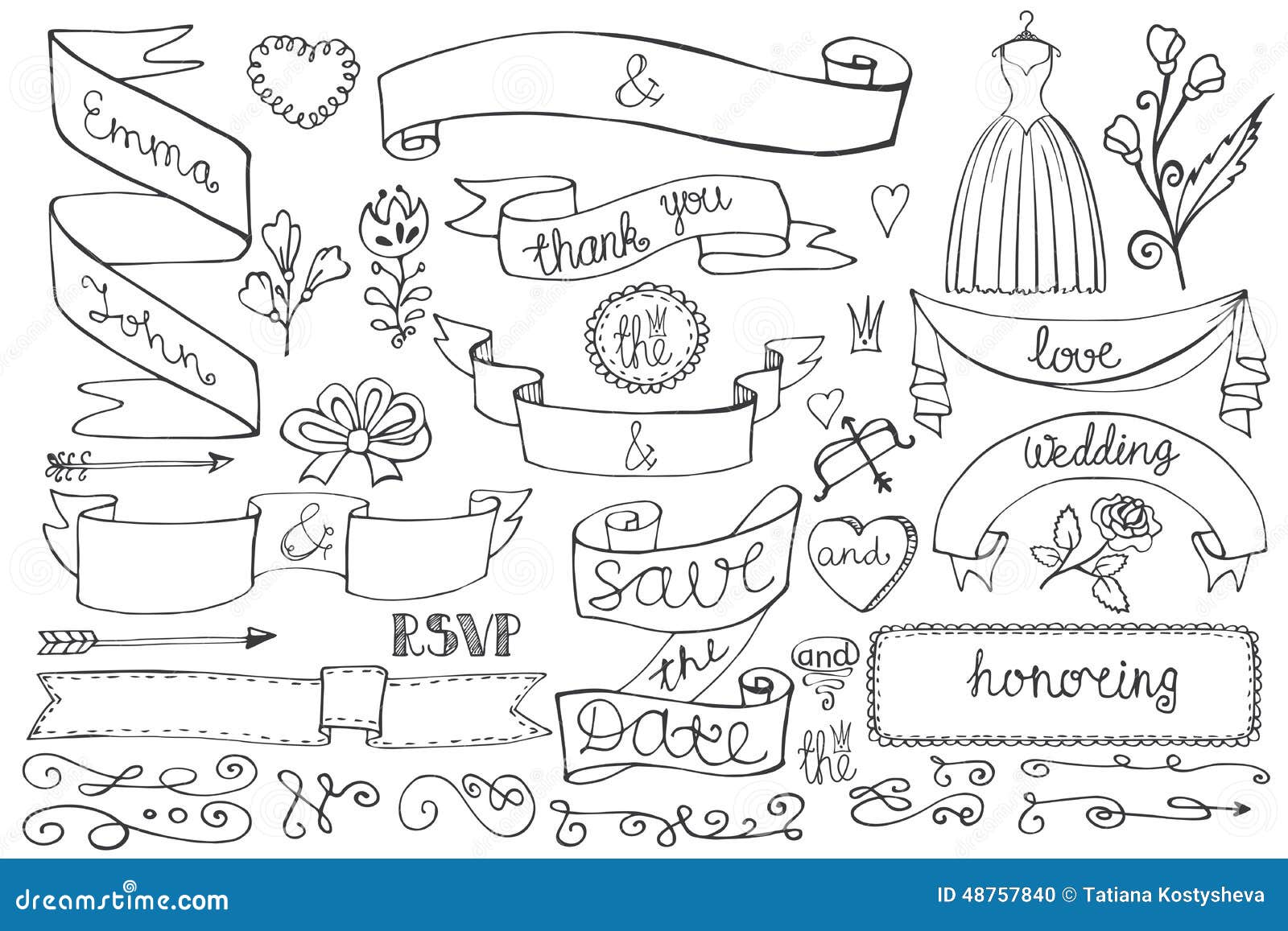 Image of doodle art wedding