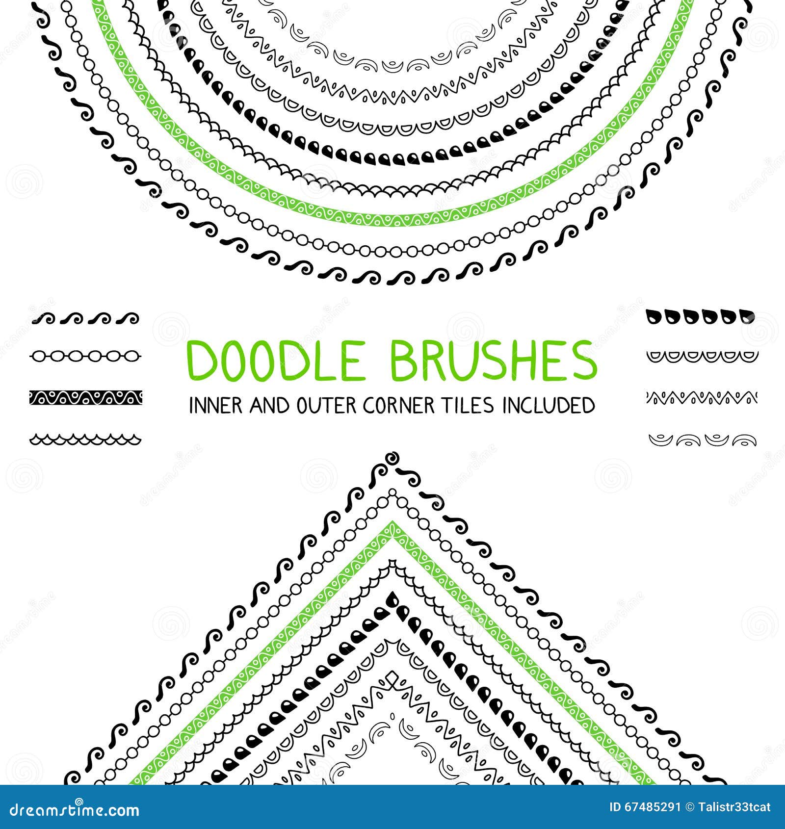 Doodle brushes set stock vector. Illustration of brush 67485291
