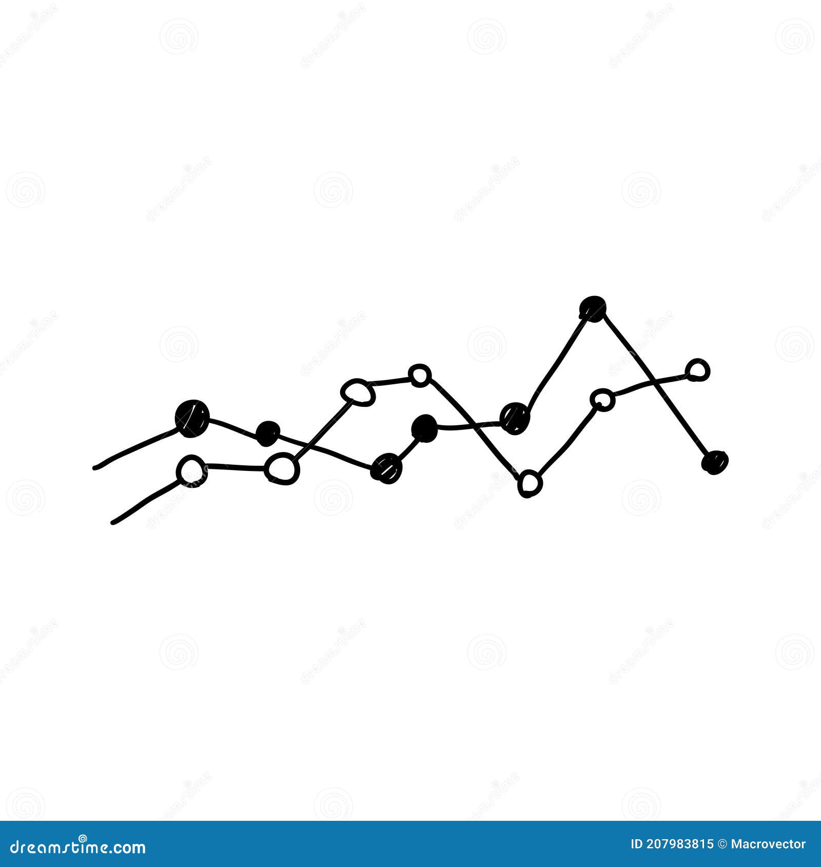 Doodle Business Graph stock illustration. Illustration of finance
