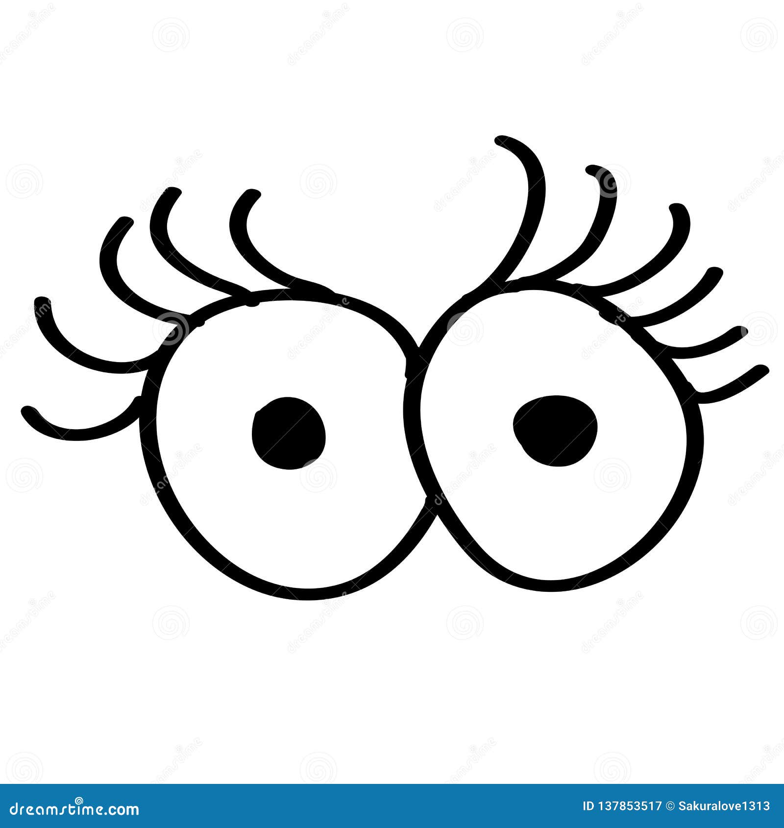 Doodle Cartoon Eyes on a White Background. Stock Vector - Illustration of  funky, cool: 137853517