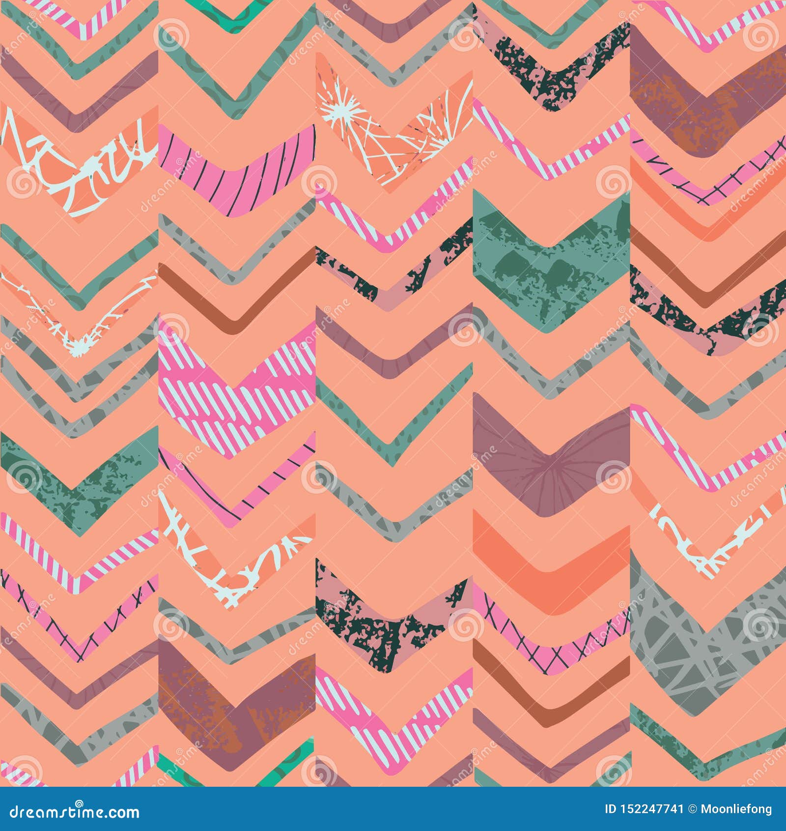 doodle chevron seamless repeat pattern 