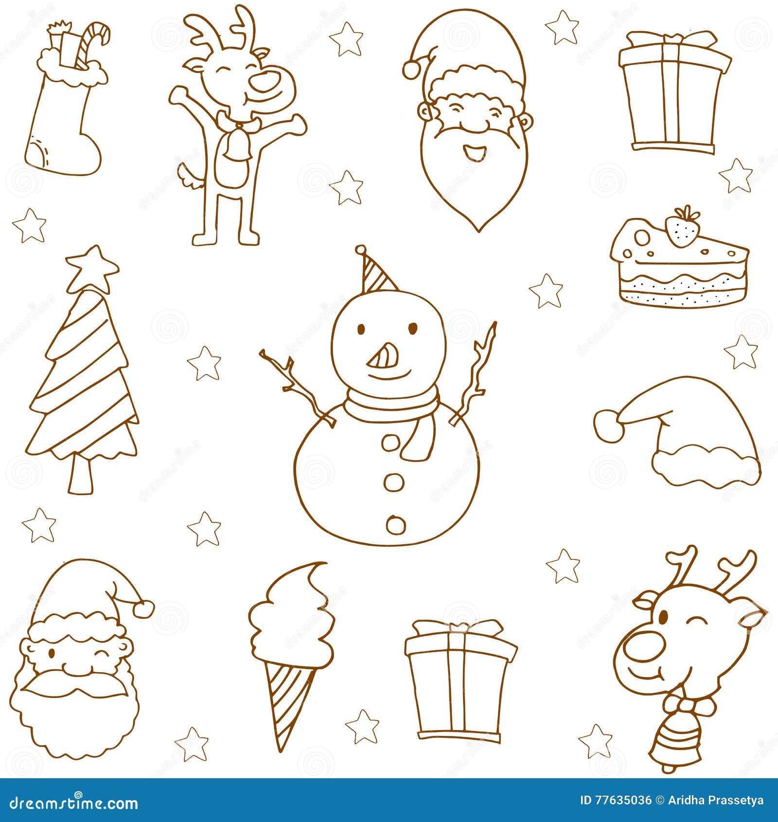 Doodle of Christmas Hand Draw Stock Vector - Illustration of icon, cute ...