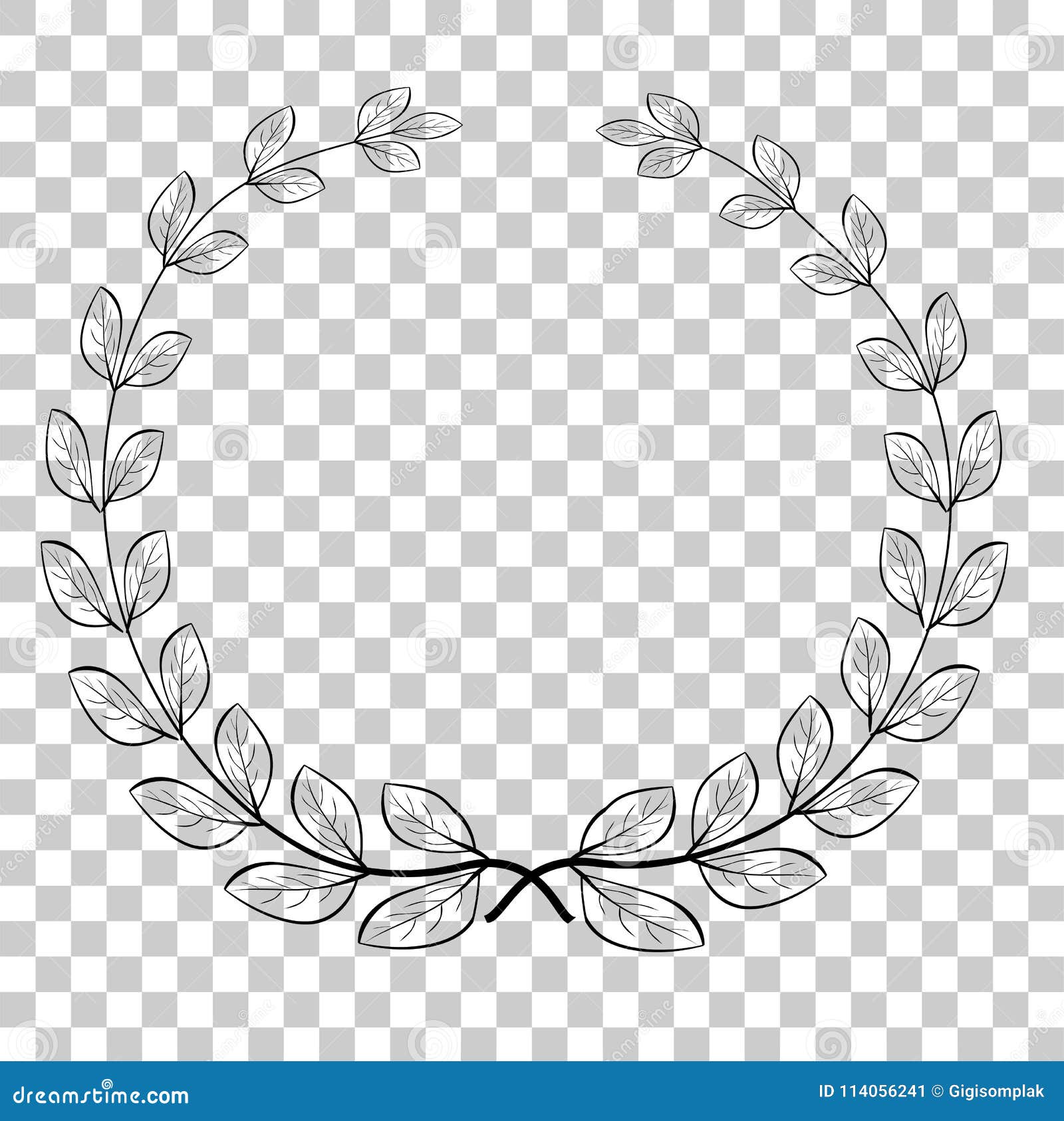 Doodle Circle Laurel Wreath Vector Icon For Your Title Border At