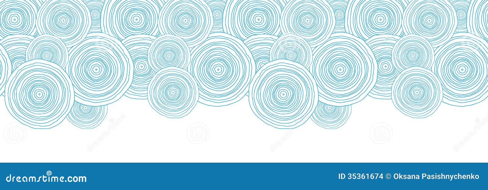 doodle circle water texture horizontal border