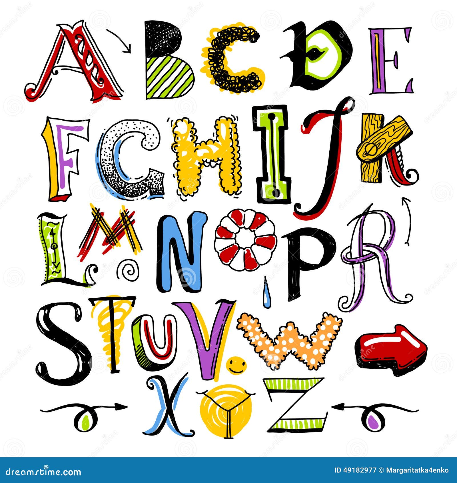 Doodle Alphabet Stock Photos Image 25976973