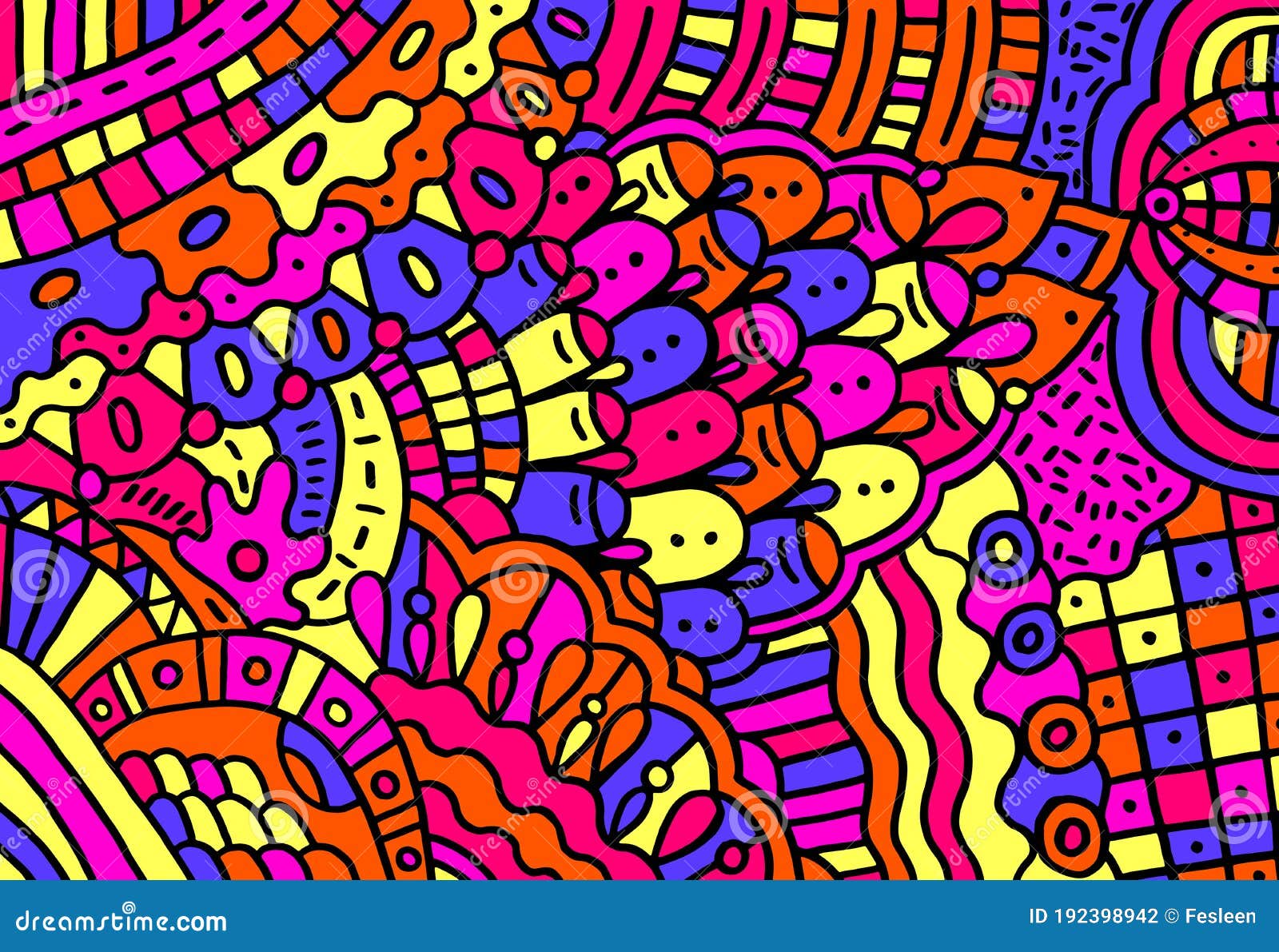 Doodle Colorful Cartoon Backdrop with Floral Abstract Motifs. Psychedelic Texture. Zentangle Pattern Stock Vector - Illustration of motifs, creative: 192398942 Doodle Colorful Cartoon Backdrop with Floral Abstract Motifs. Psychedelic Texture. Zentangle Pattern Stock Vector - Illustration of motifs, creative: 192398942