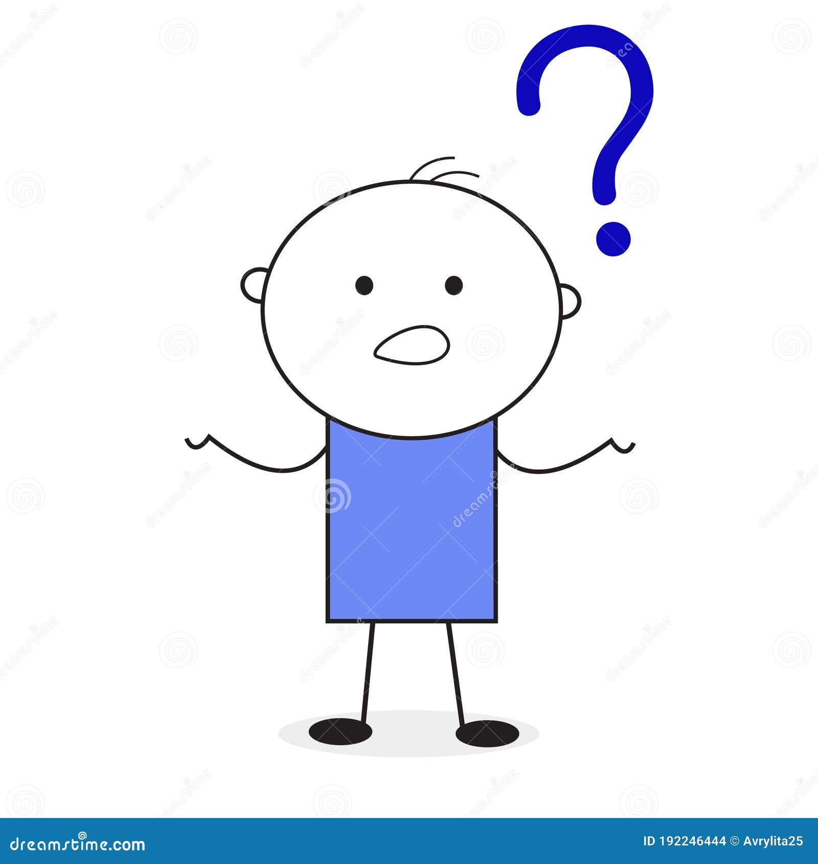 Confused Man Doodle Cartoon Illustration Vector Stock Vector