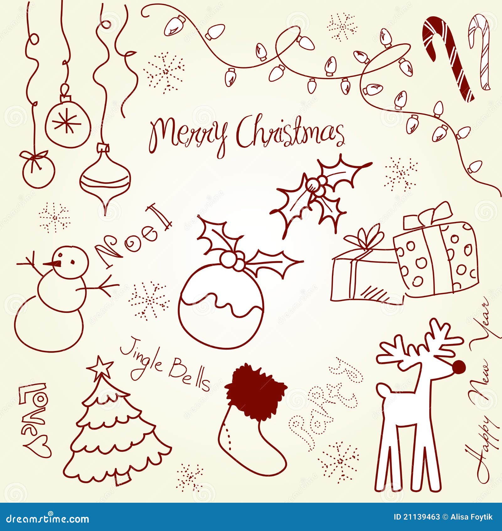 Doodle de la Navidad ilustración del vector. Ilustración de navidad 21139463