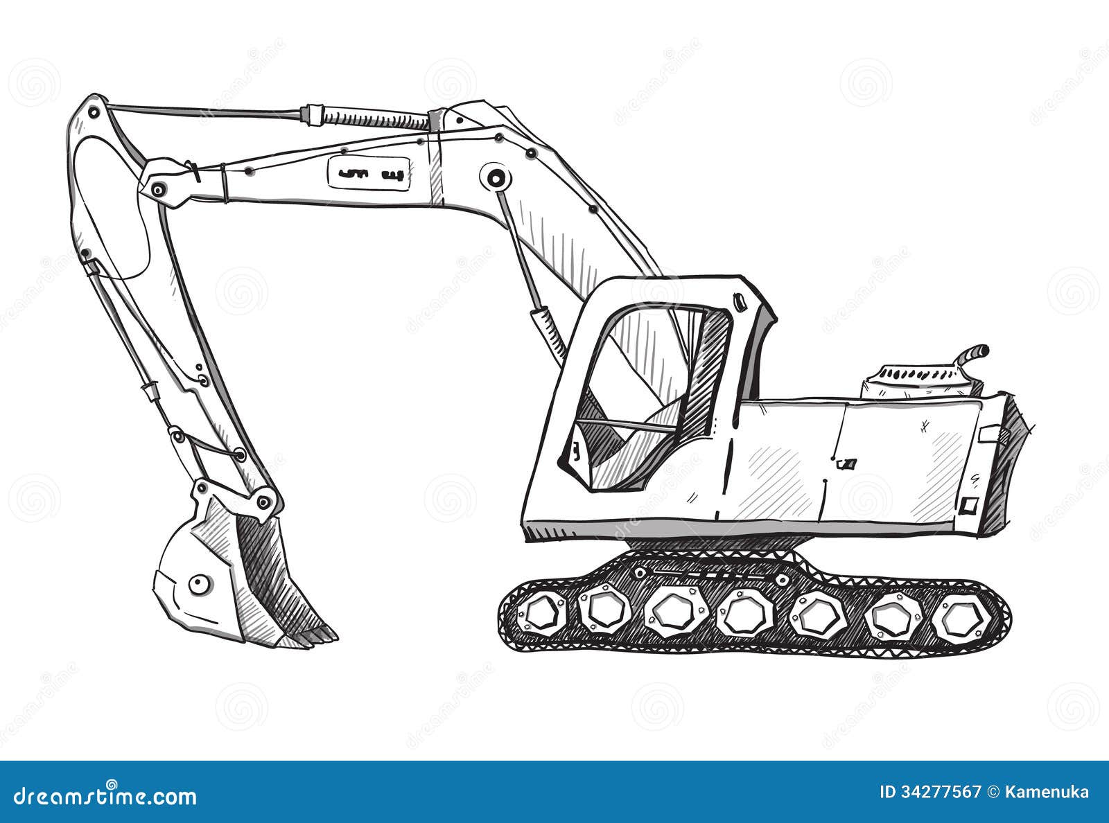 Doodle Excavator Drawing Royalty Free Stock Photography Image 34277567