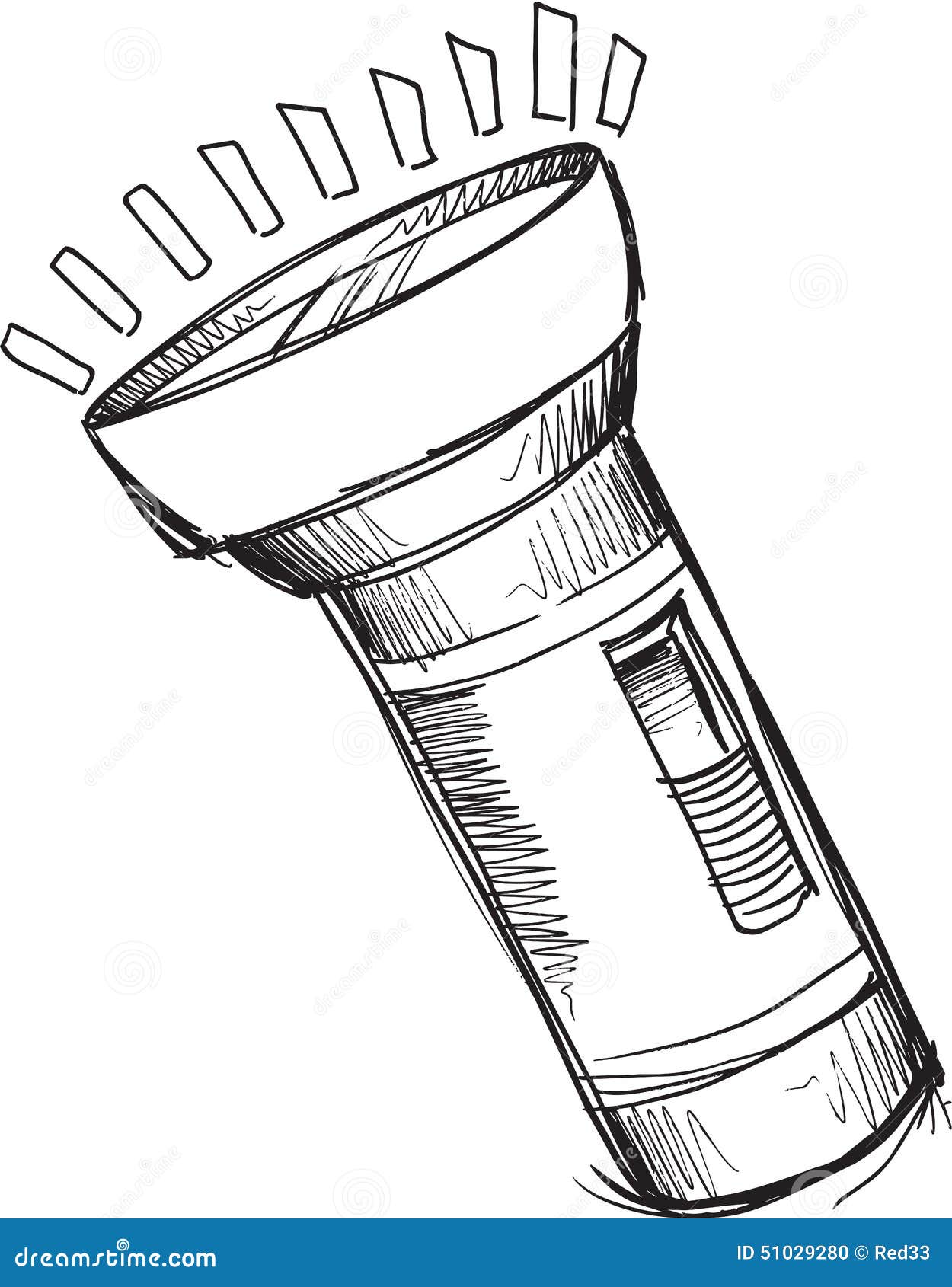 Doodle Flashlight Vector stock vector. Illustration of doodle - 51029280
