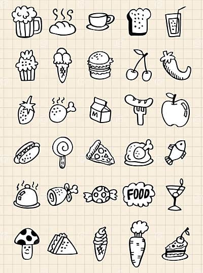 Doodle Food Drink,hand Draw Stock Vector - Illustration of beverages ...