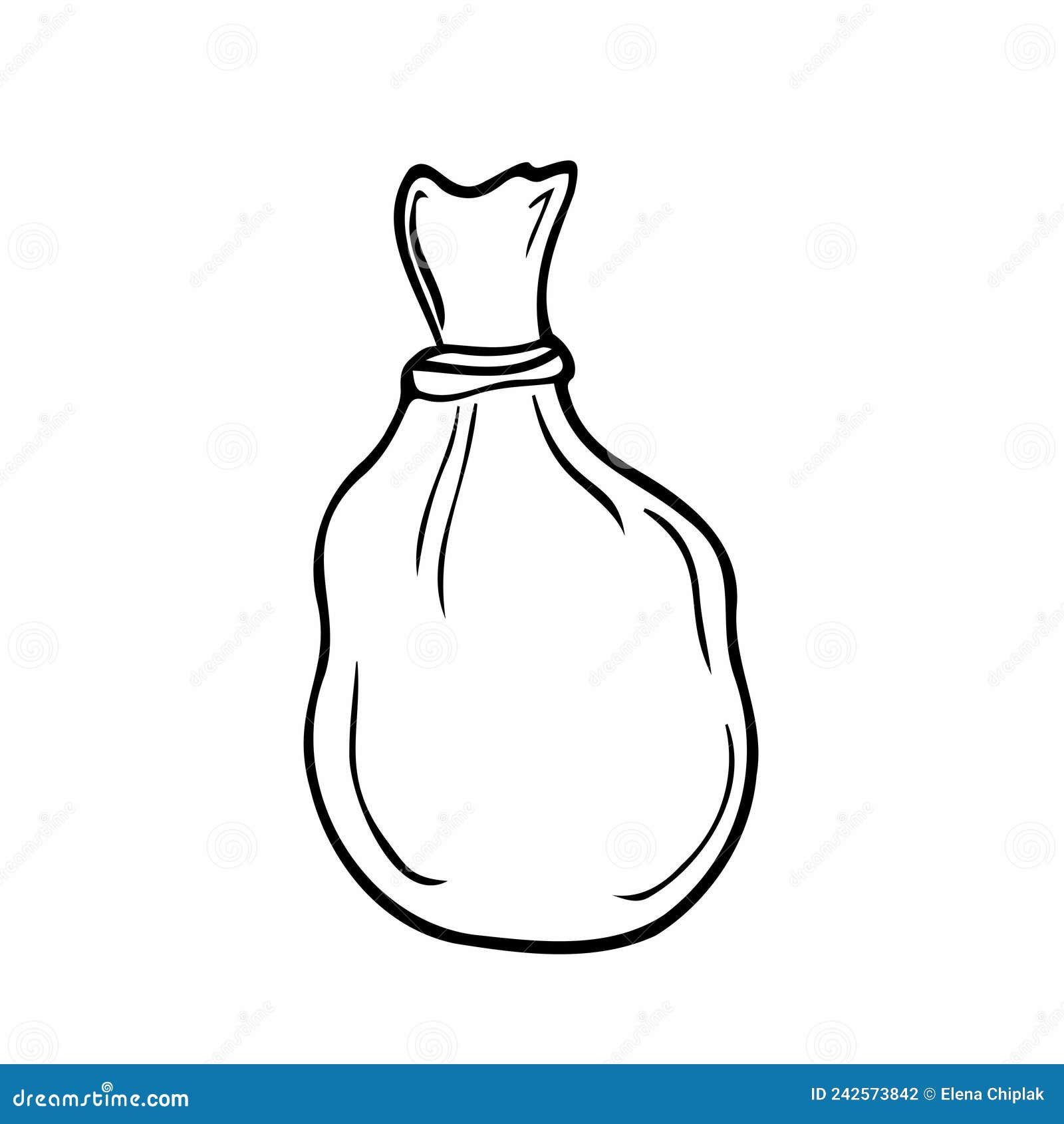 Doodle Garbage Bag Icon. Vector Rubbbish Bag Sketch Stock Vector