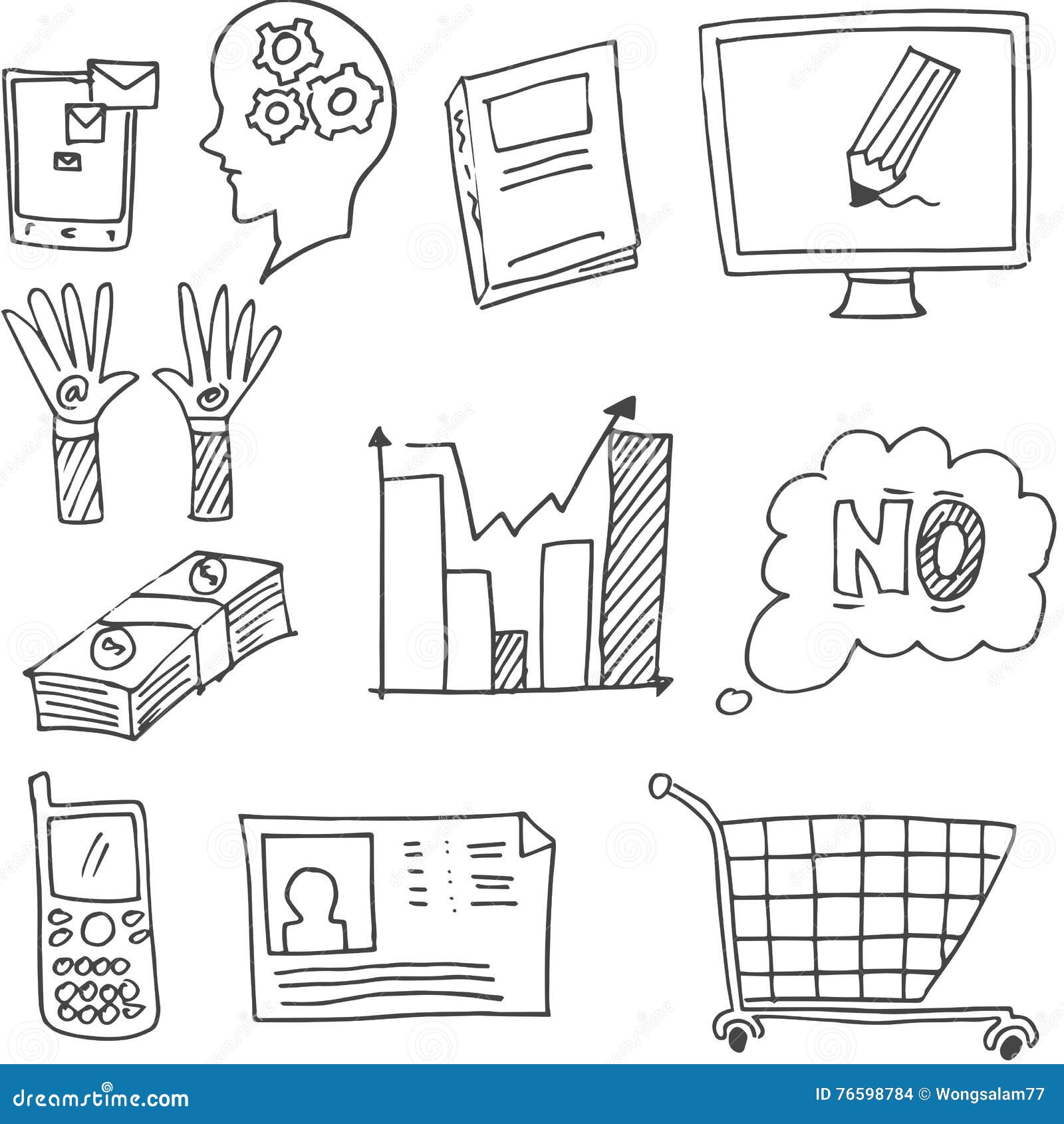 Doodle of Hand Draw Design Element Business Stock Vector Illustration