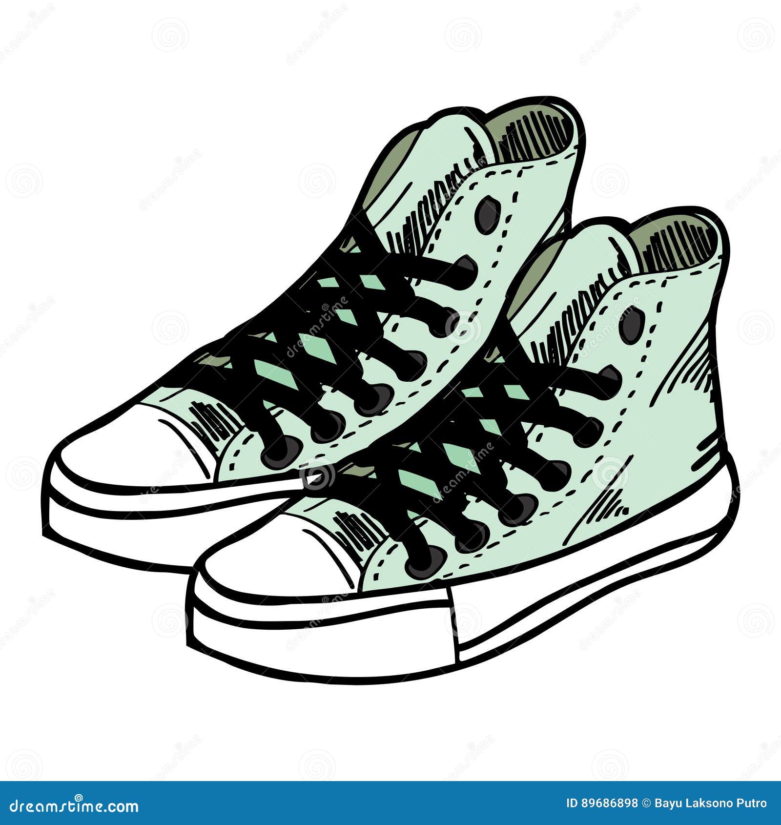 Doodle hand draw sneakers stock vector. Illustration of brave - 89686898