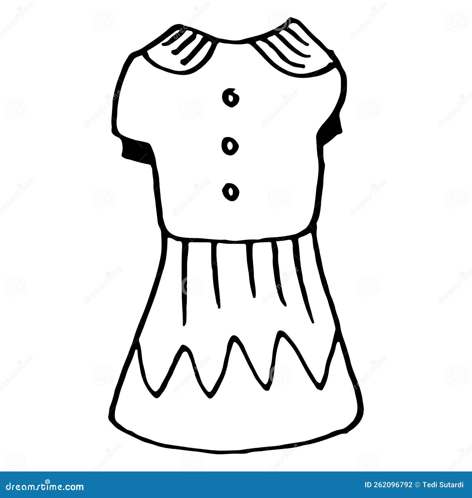 Doodle Hand Drawing with Kid Clothes. Vector Illustration of Lines and ...