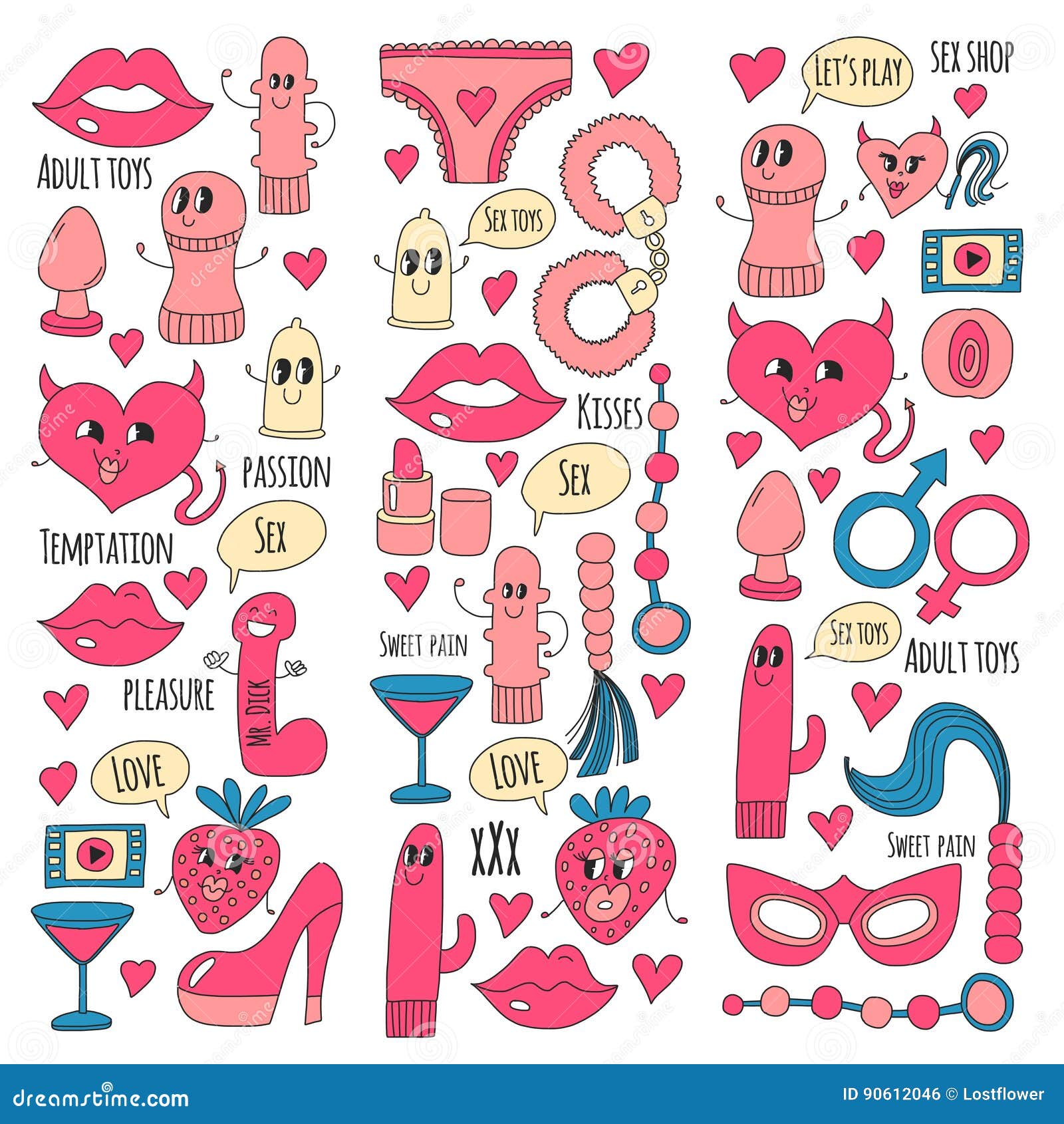 Xxx Vedau - Doodle Humorous Vector Sextoys for Sex Shop, Internet Shop Dildo, Sex.  Love, Passion, Temptation, Video, Porn, Humorous Stock Vector -  Illustration of anal, girl: 90612046