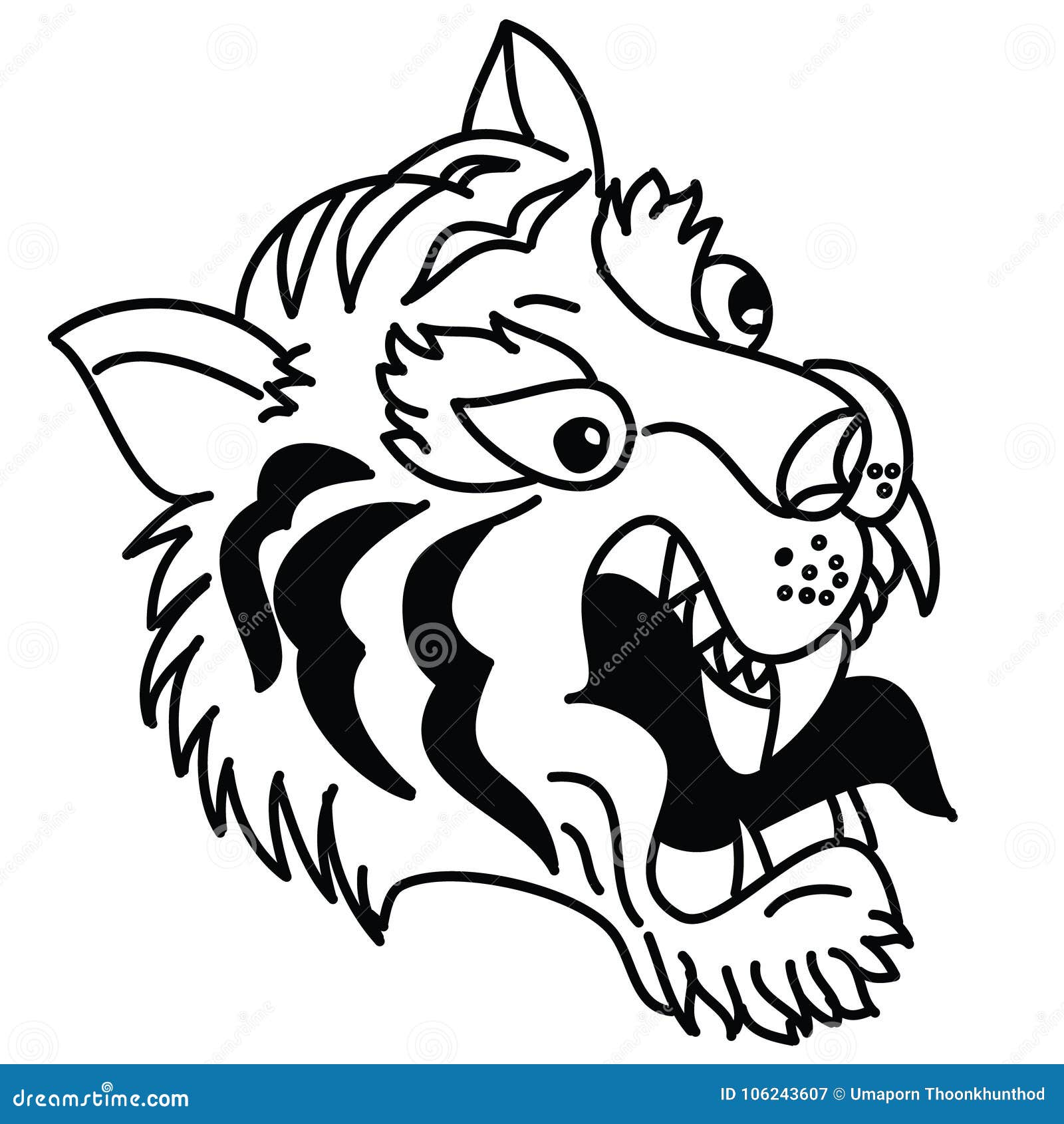 Japanese Tiger Head Tattoo Design Vector for Sticker. Stock Vector -  Illustration of flake, coloring: 106243607