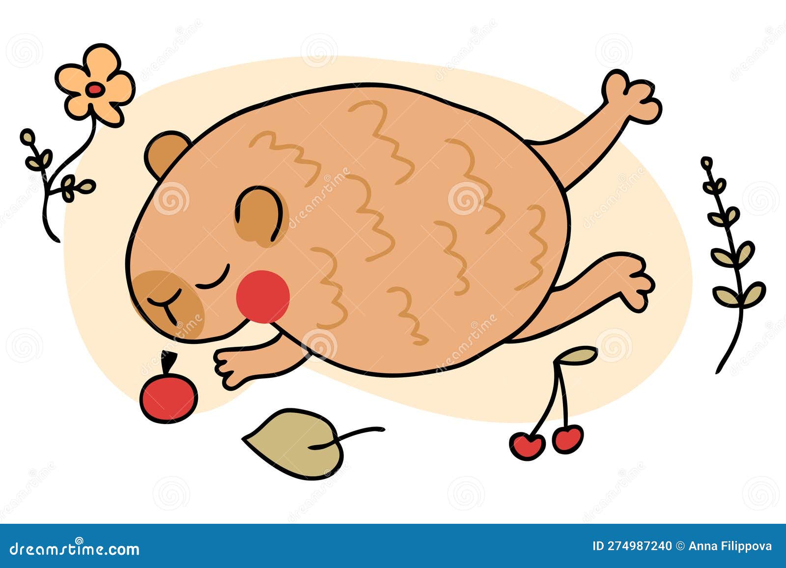 Doodle Kawaii Träumt Capybara in Freier Hand Gezeichnet Stil. Perfekt Für  Die Teeaufkleber-Plakatkarte. Isolierte Vektorgrafik Vektor Abbildung -  Illustration von flach, argentinien: 274987240