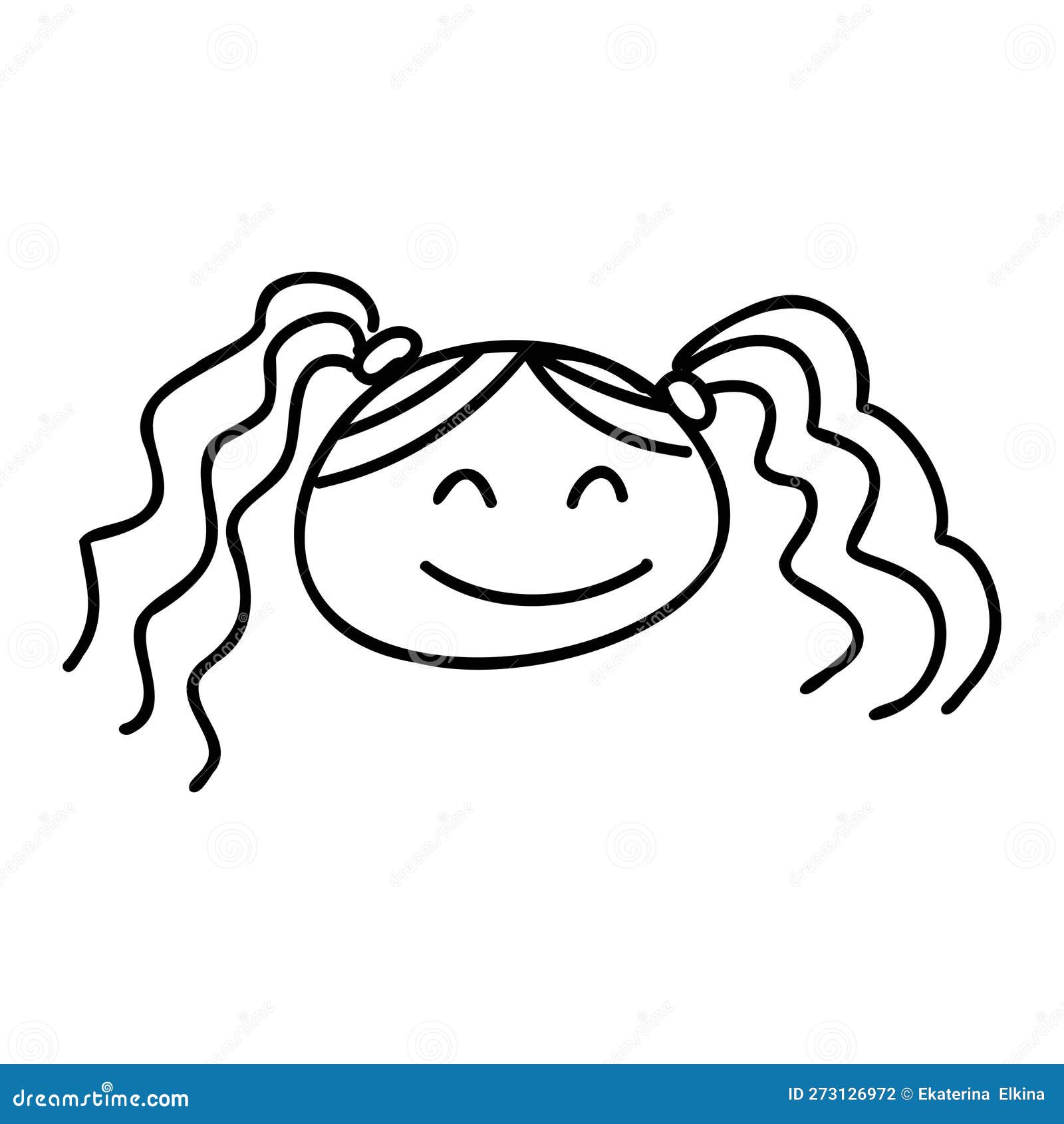 Doodle Kid, Outline Cartoon Vector Drawing Child Vector Stock Vector ...