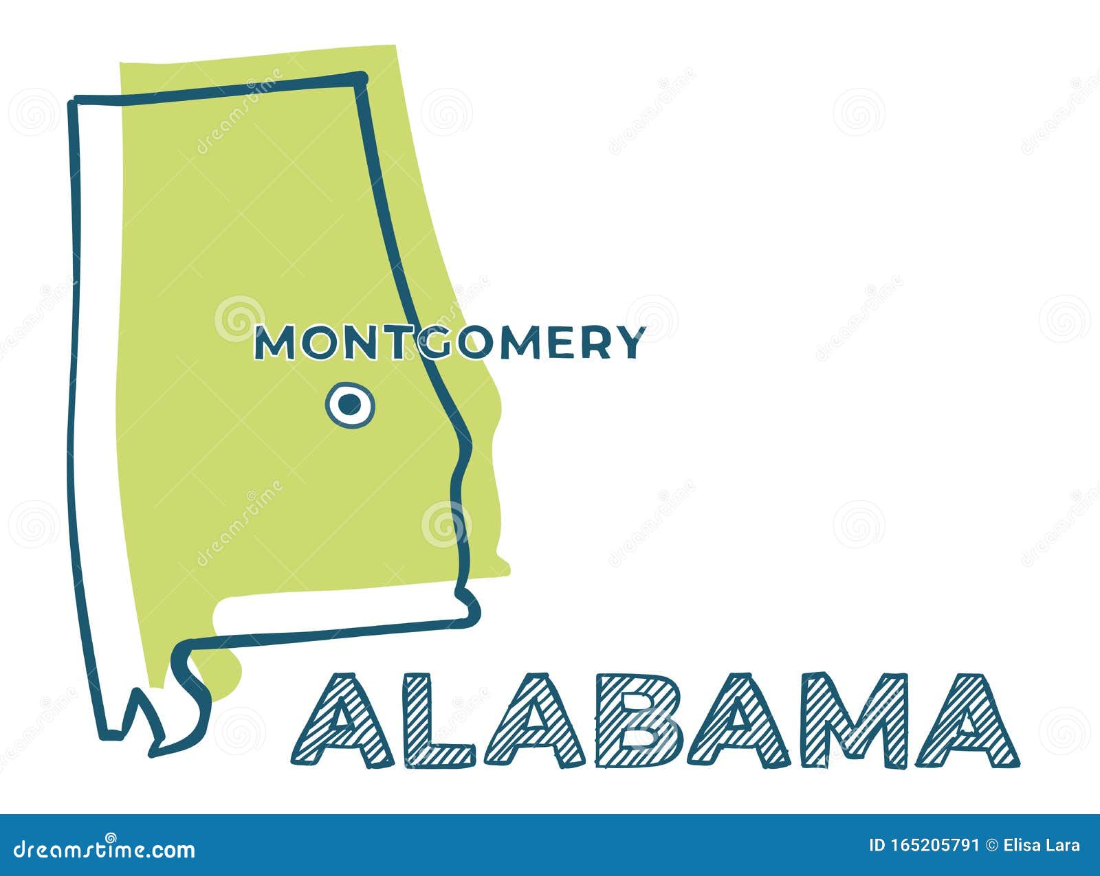 Alabama Map. State And District Map Of Alabama. Administrative And
