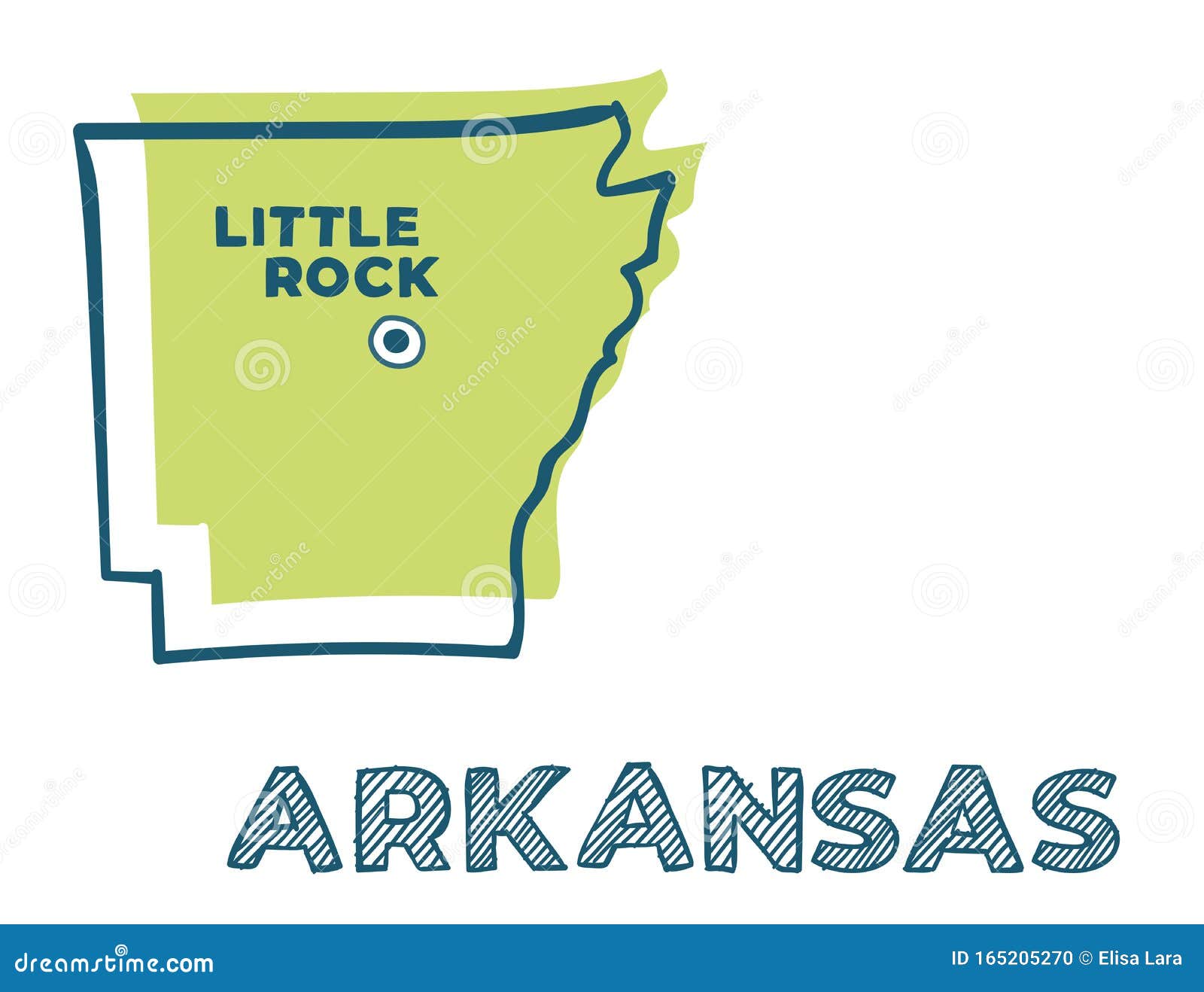 Arkansas State Political Map Vector Illustration | CartoonDealer.com ...