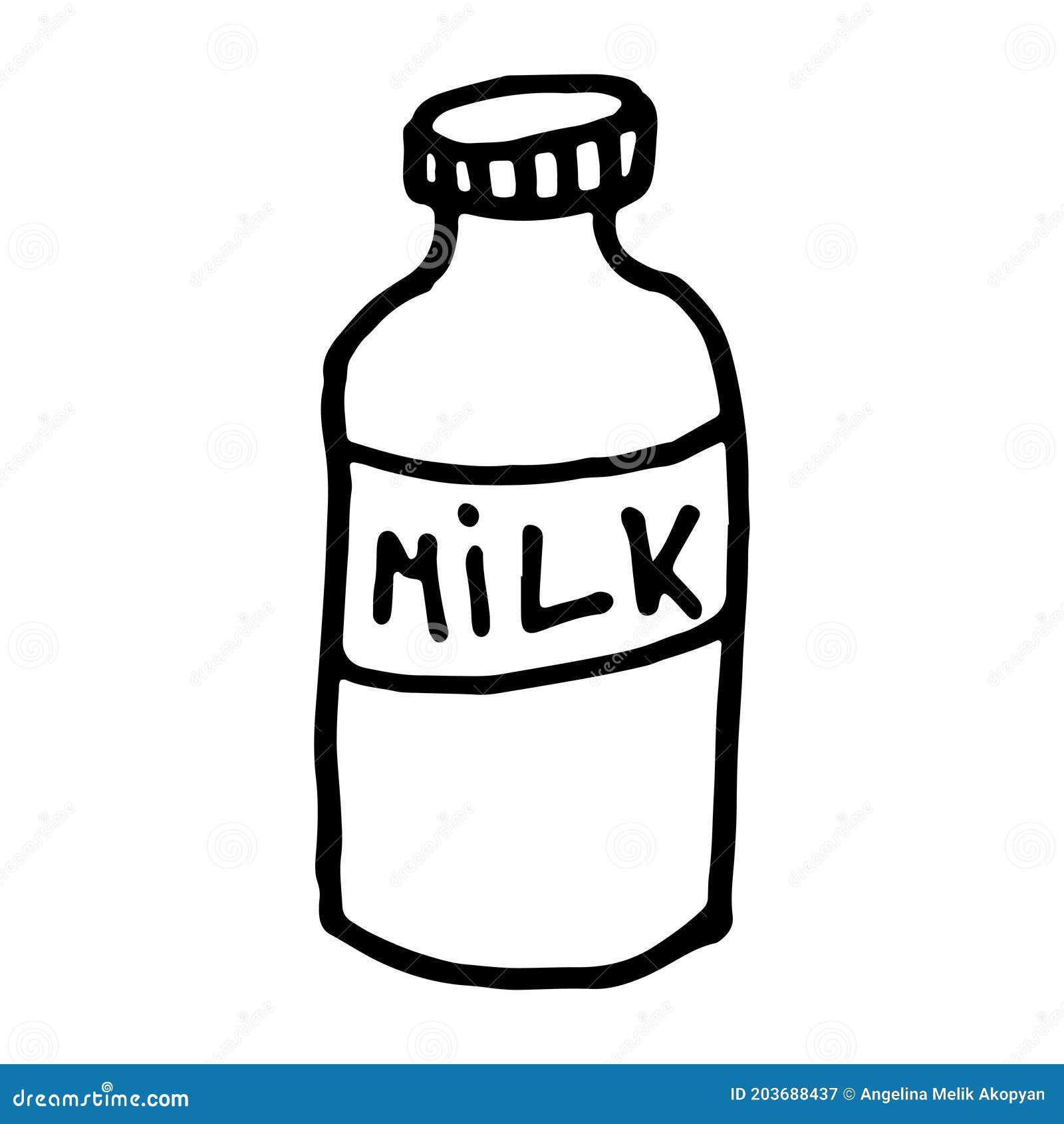 Doodle Milk Bottle Illustration Stock Vector - Illustration of healthy