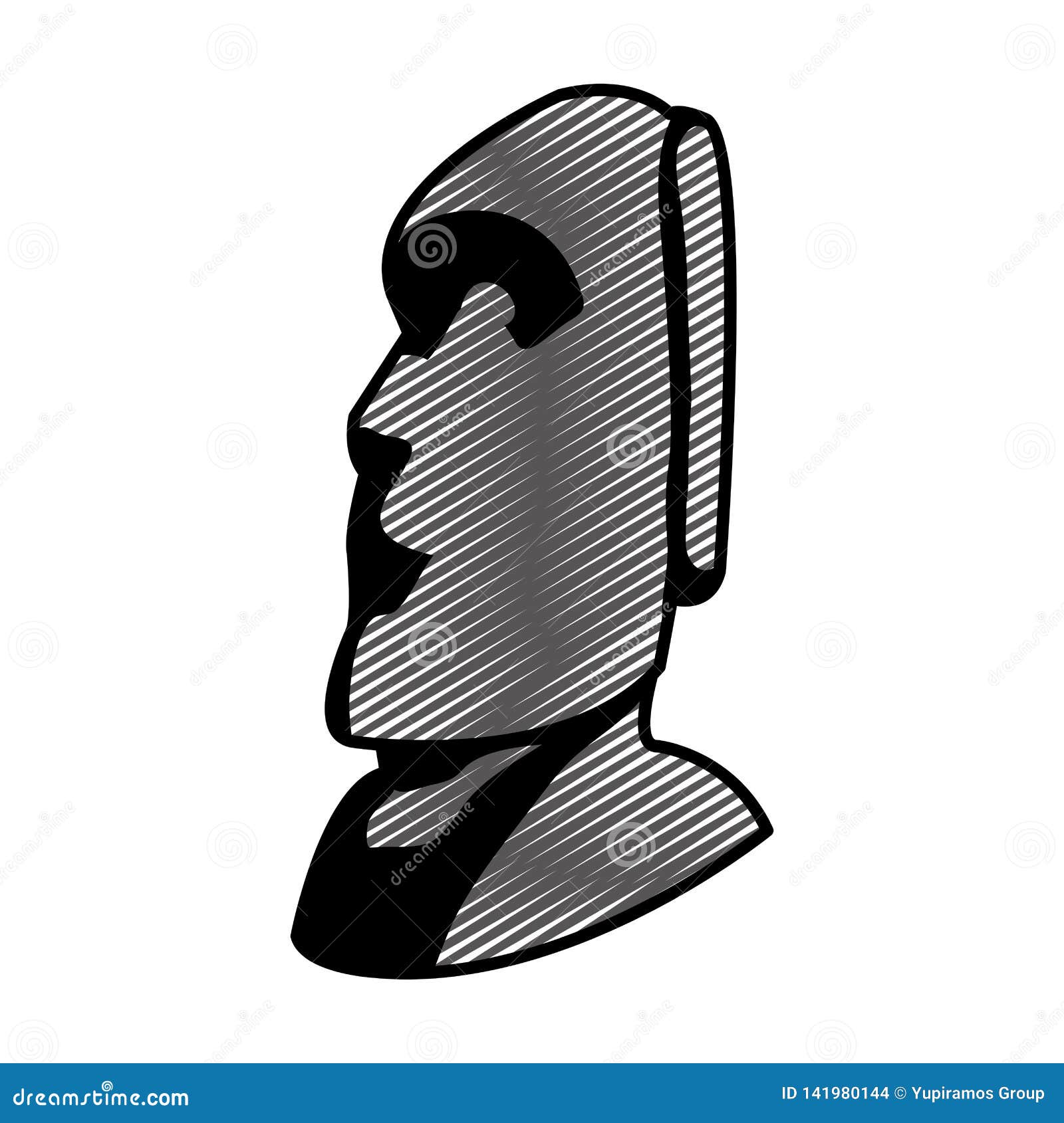 Doodle Moai Sculpture from Easter Island Culture Stock Vector -  Illustration of classical, renaissance: 141980144