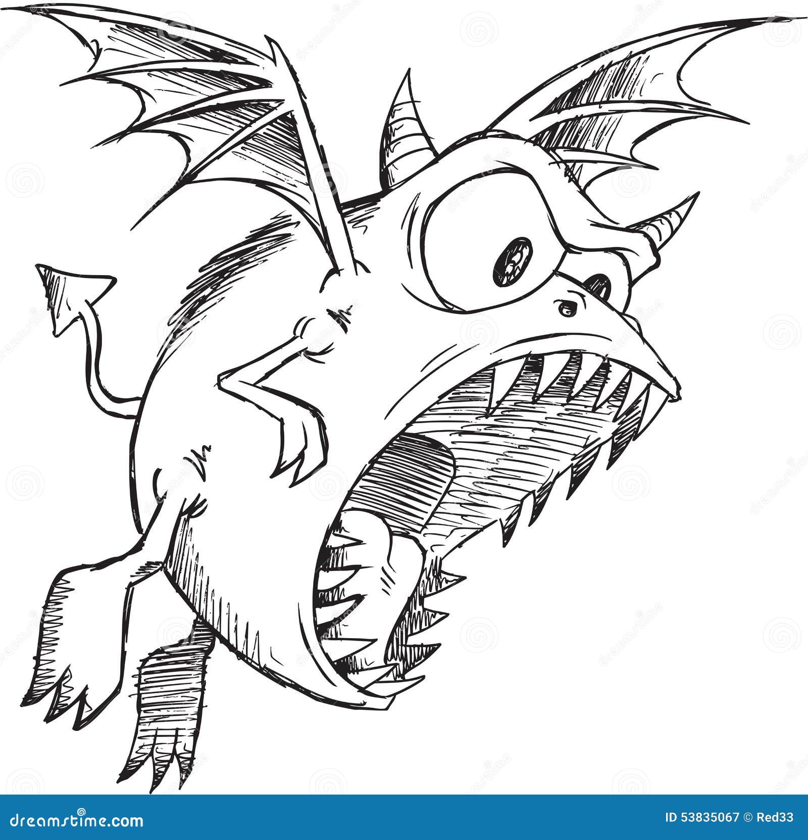 Vector Illustration Of Monster Doodle Cartoon Vector