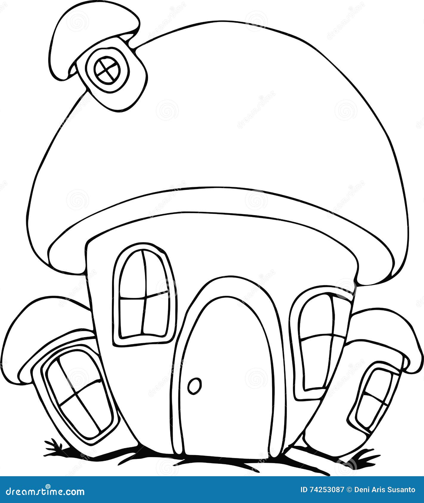 Doodle Mushroom House Cartoon Stock Vector - Illustration of kids, drawing:  74253087