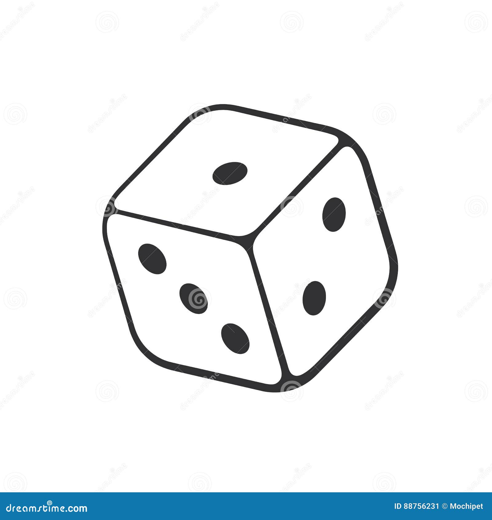 Doodle Of Two Dice With Contour Vector Illustration | CartoonDealer.com ...