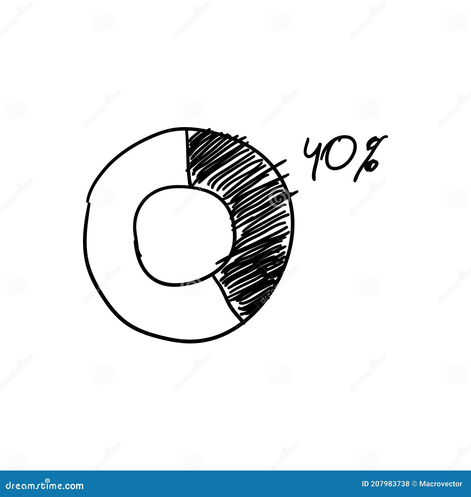 Doodle Pie Chart stock illustration. Illustration of money - 207983738