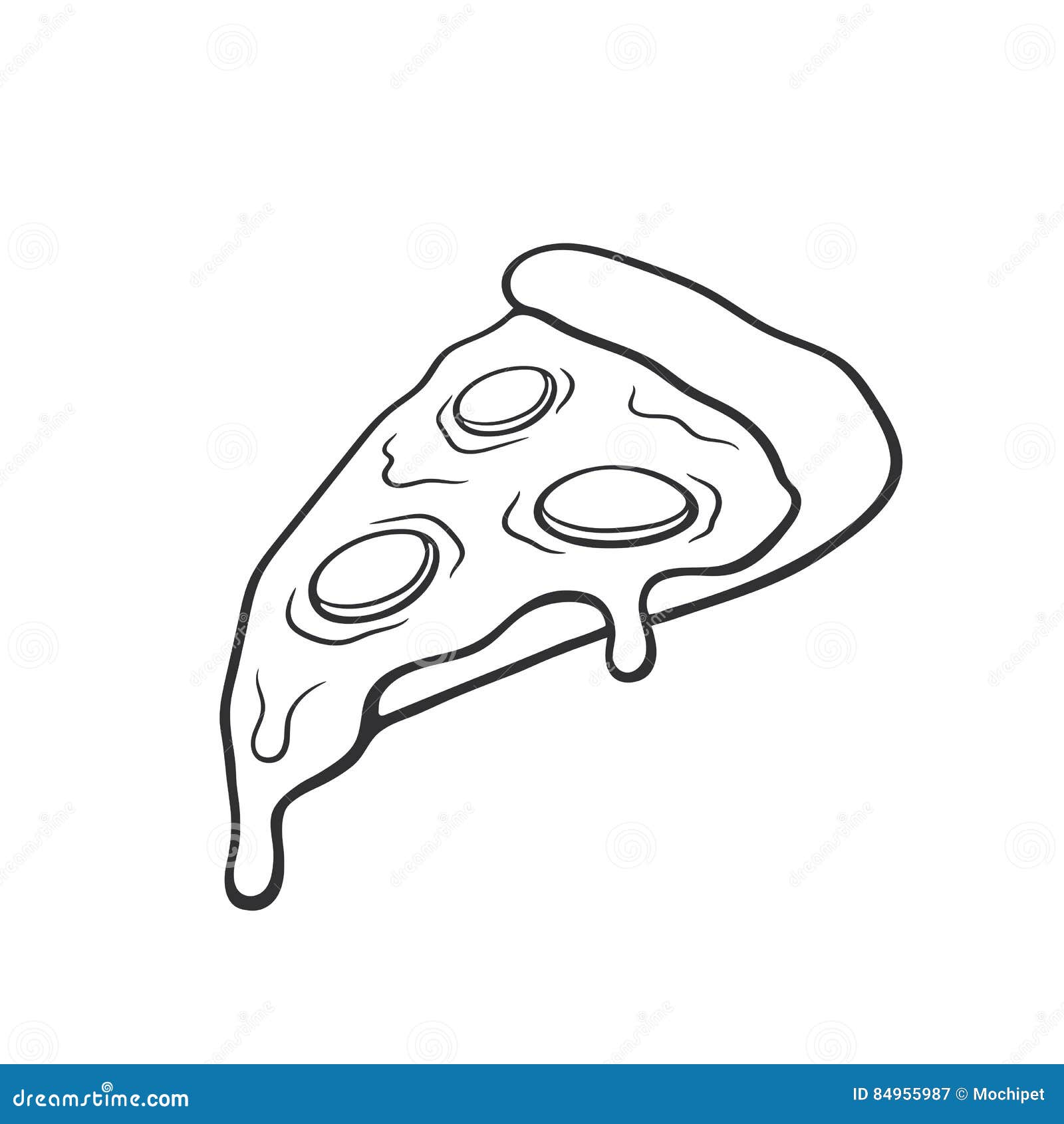 Doodle Pizza Slice Illustration Megapixl