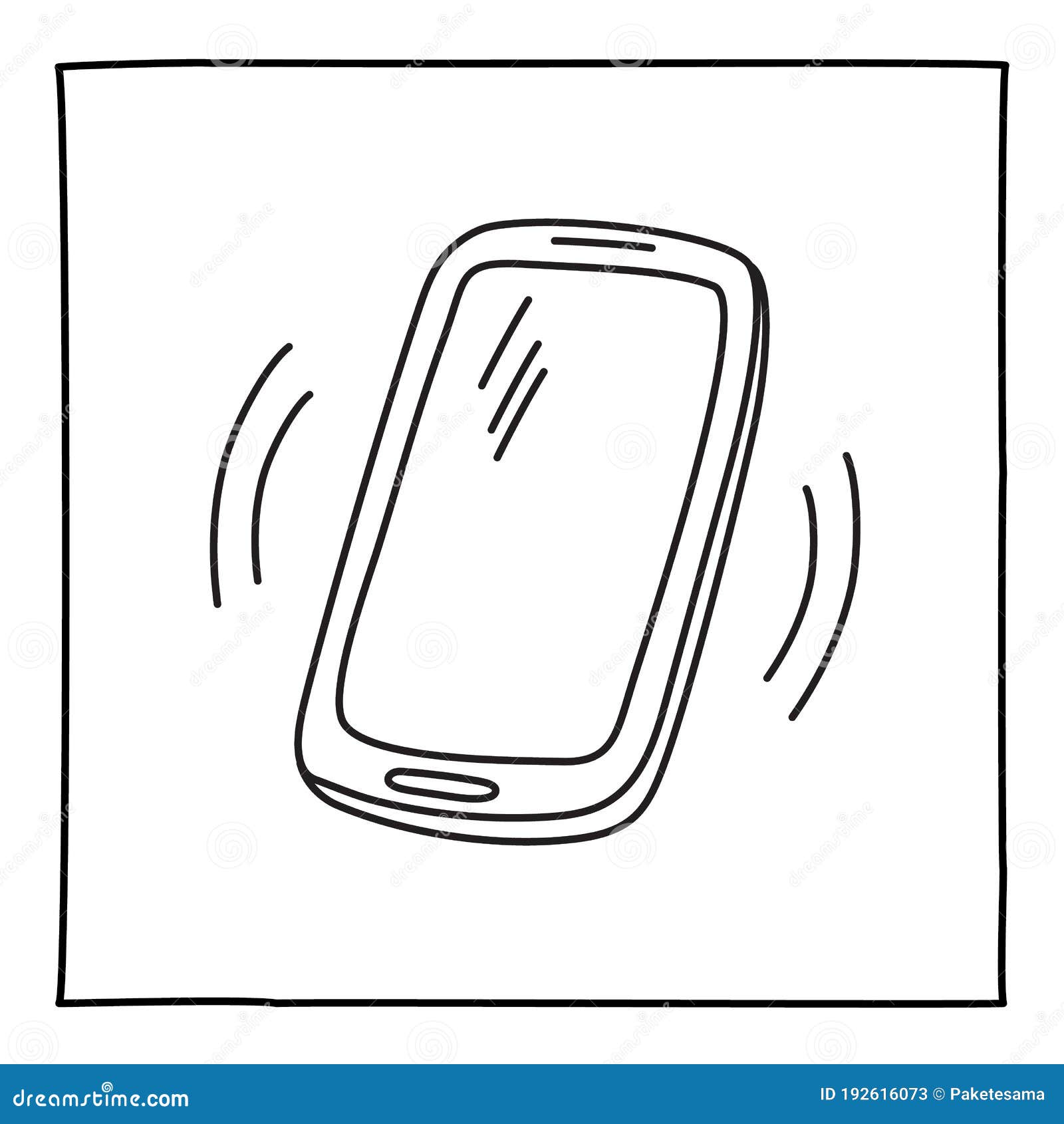 Download Doodle Ringing Mobile Phone Icon Hand Drawn With Thin Line ...