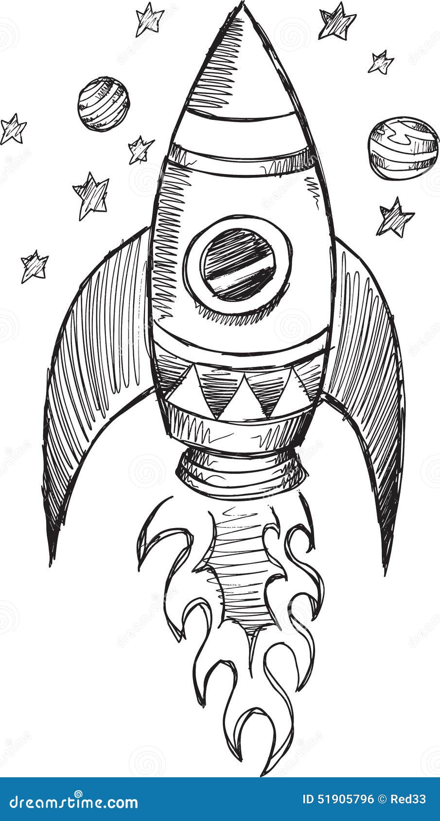 Doodle Rocket Vector stock vector. Illustration of sketch - 51905796