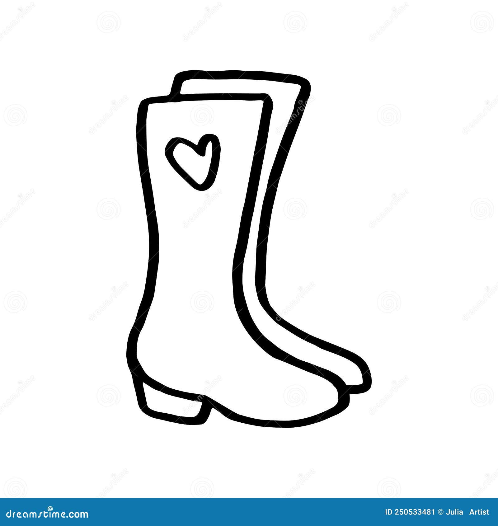 Doodle rubber boots stock vector. Illustration of waterproof 250533481