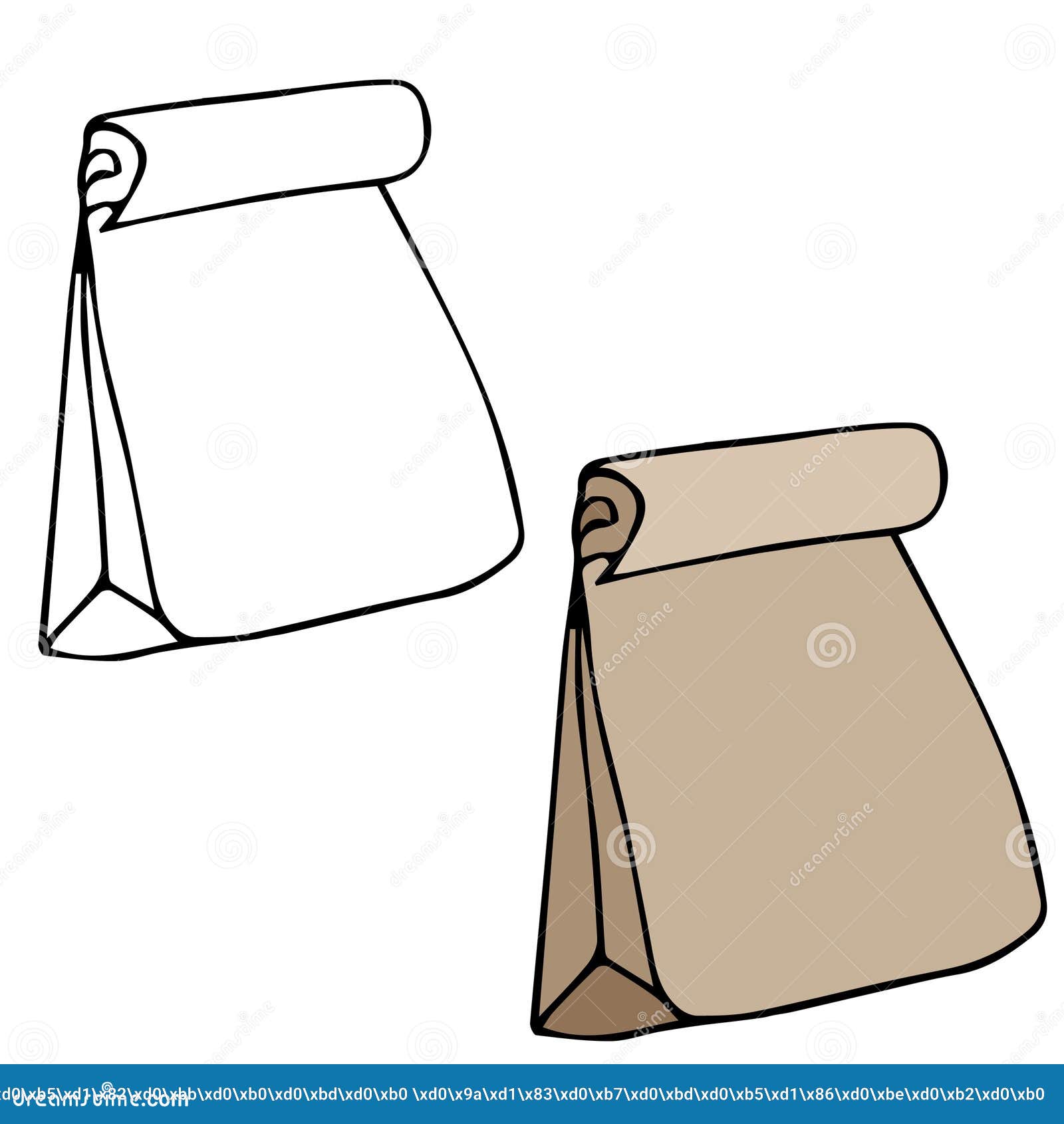Doodle School Paper Lunch Bag Stock Vector Illustration of drawing