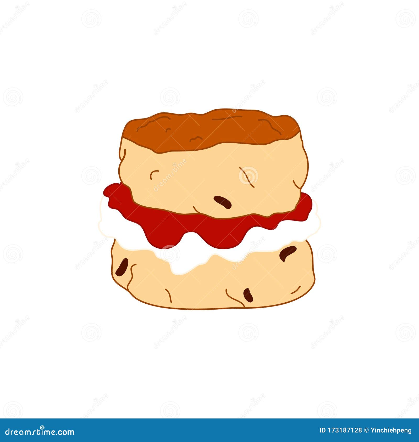 scones with jam and cream clipart flower